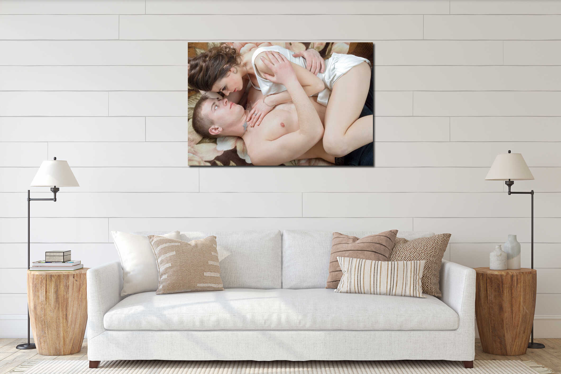 Canvas hanging interior mockup