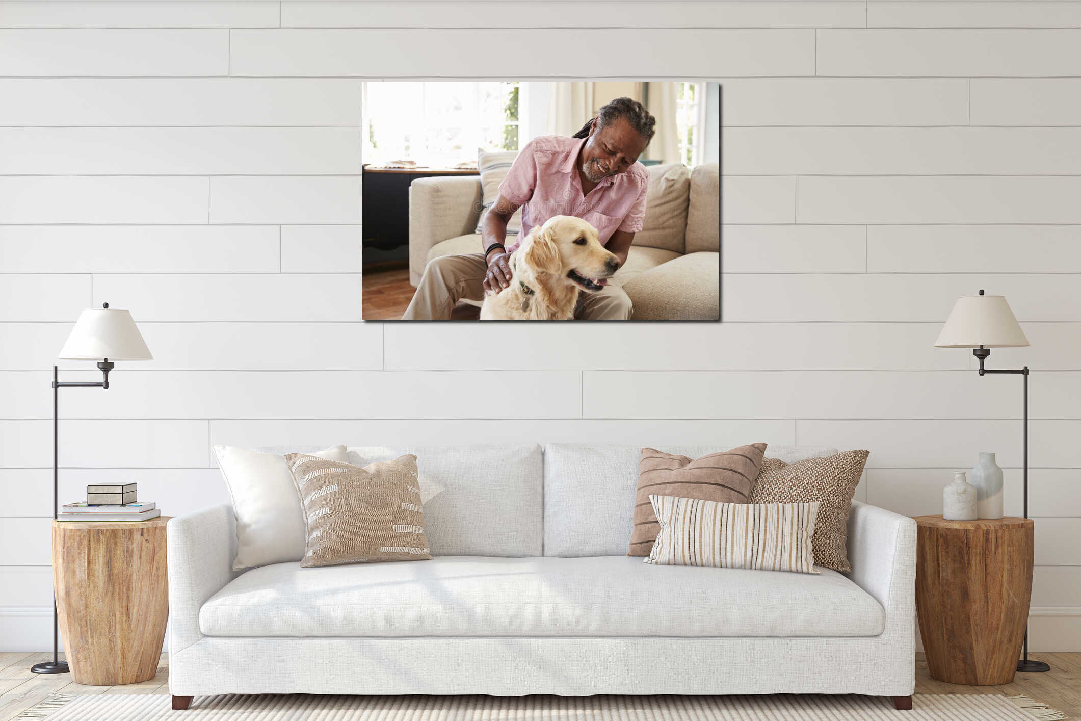 Canvas hanging interior mockup