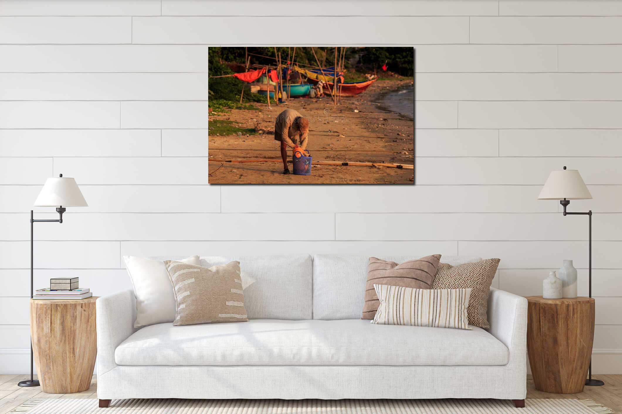 Canvas hanging interior mockup