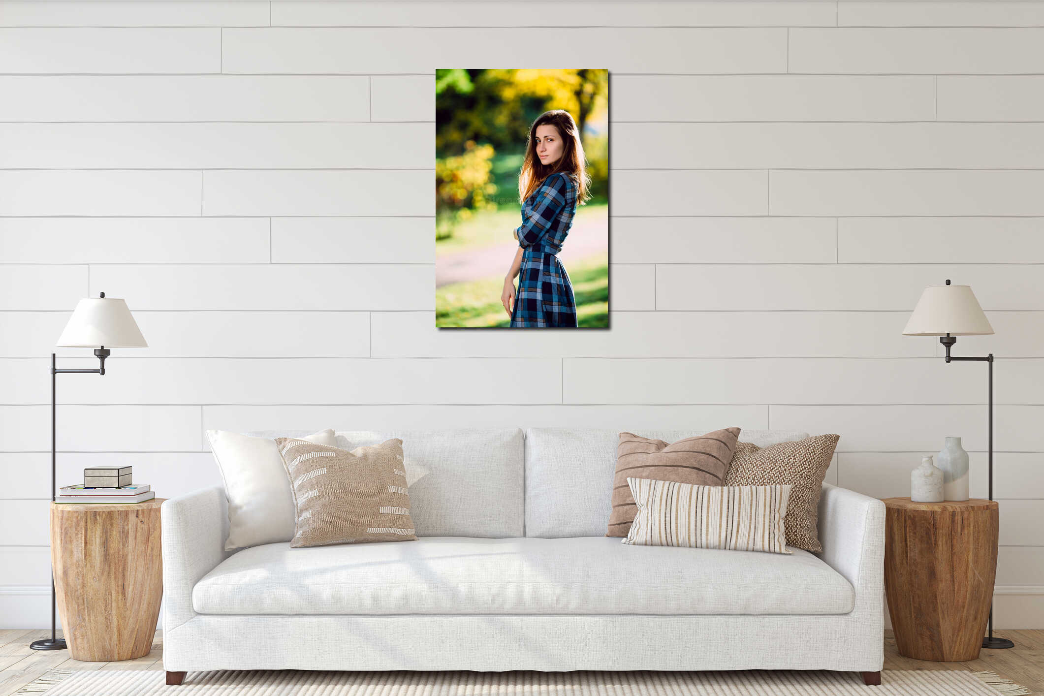 Canvas hanging interior mockup