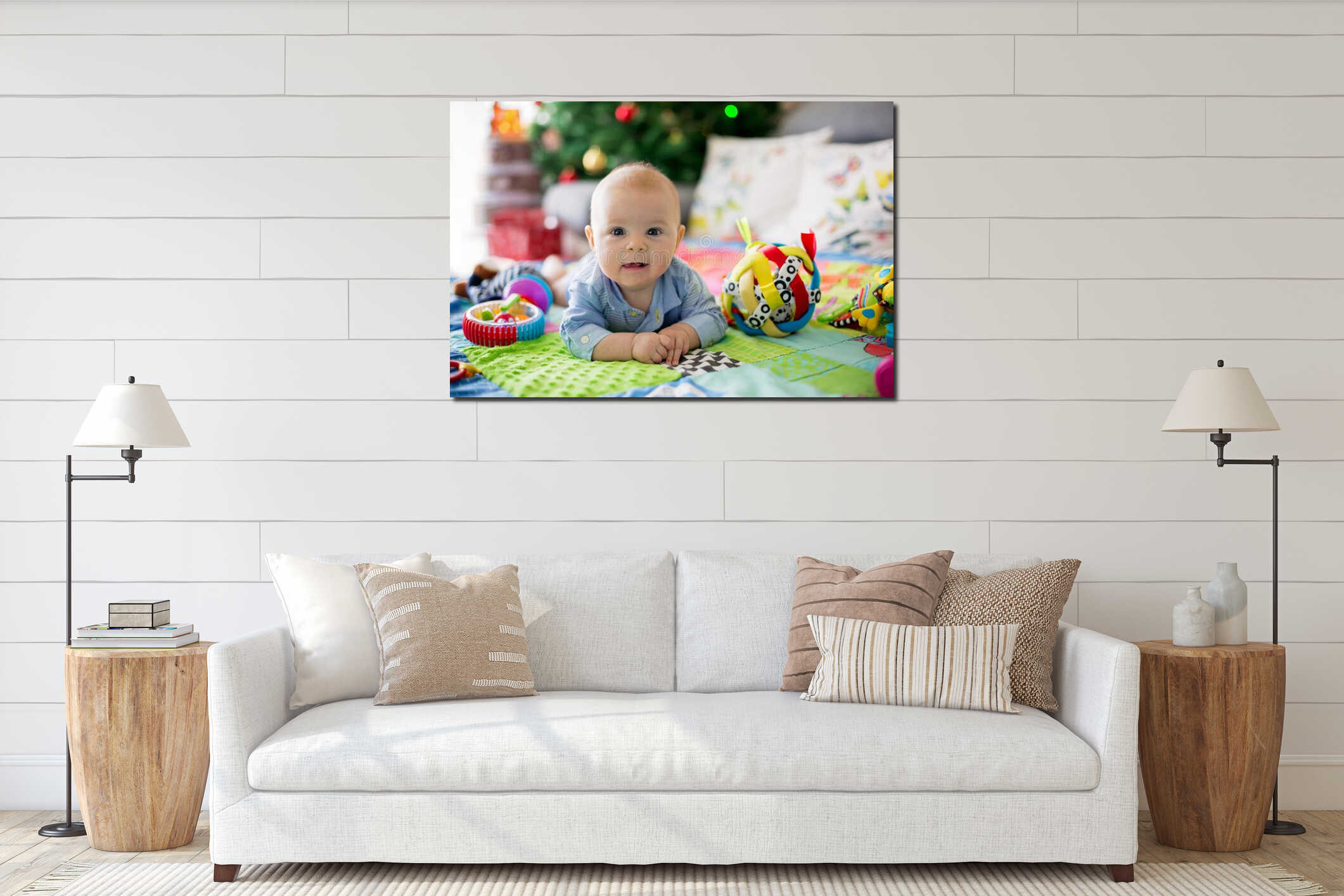 Canvas hanging interior mockup