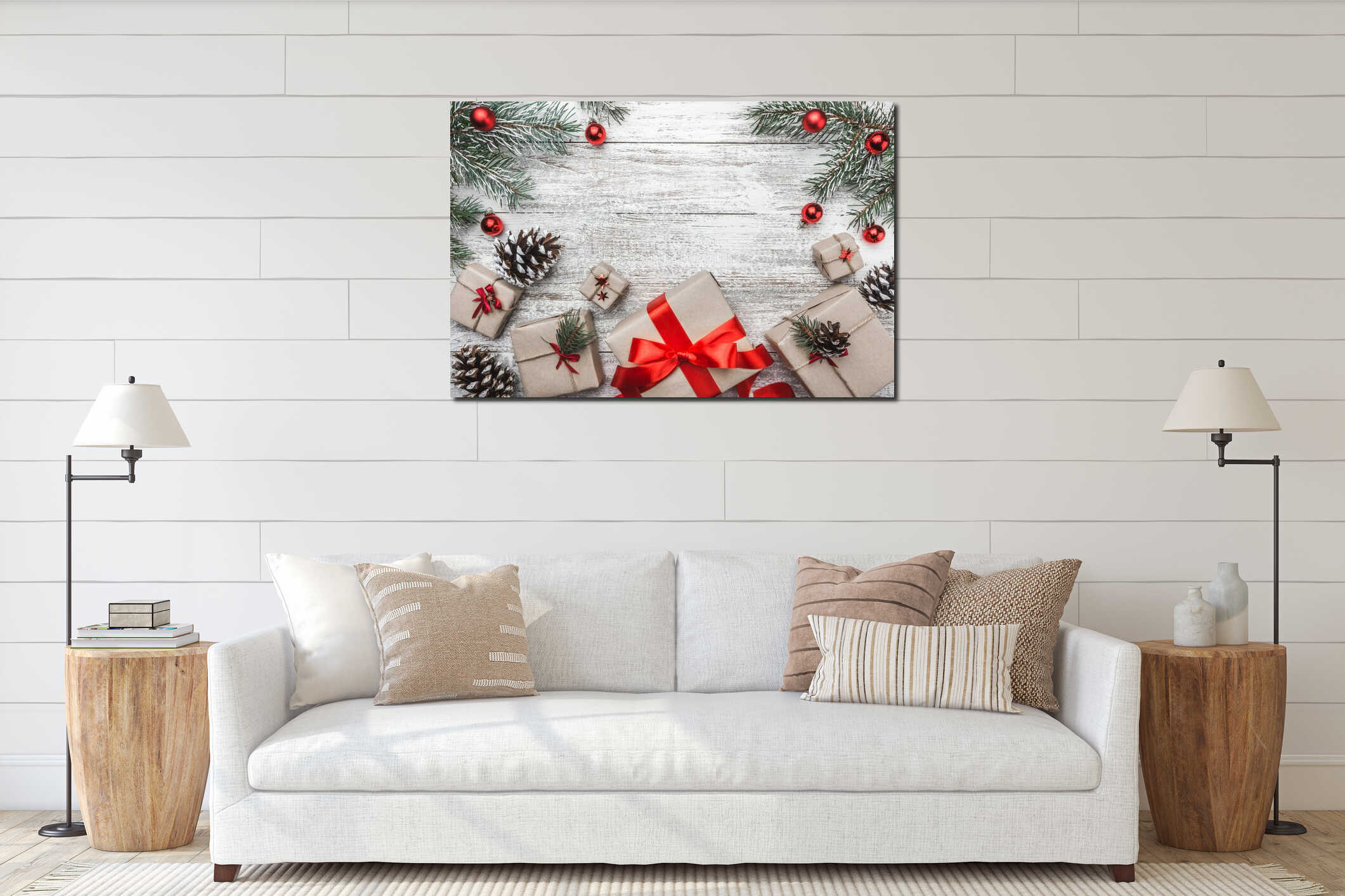 Canvas hanging interior mockup