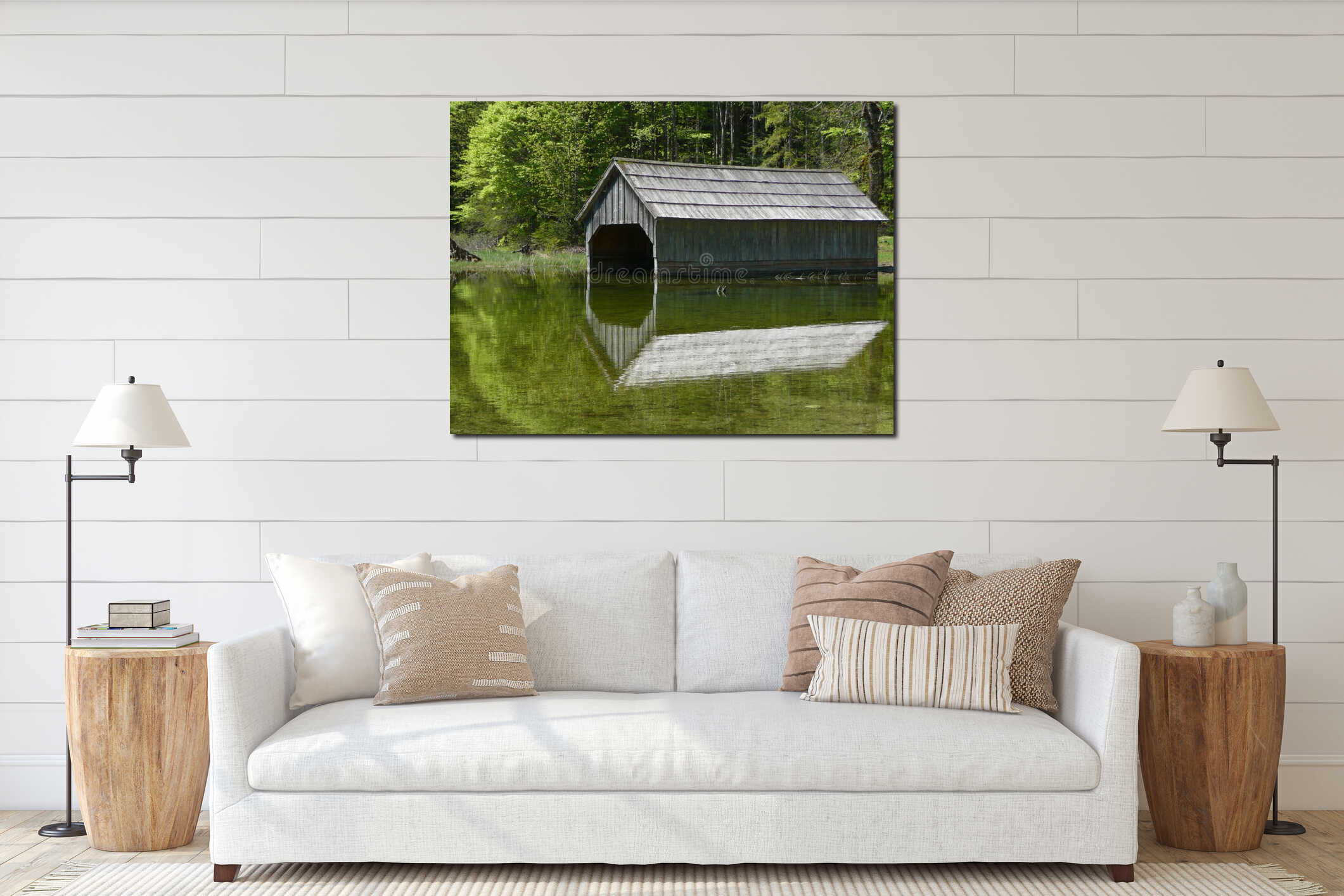 Canvas hanging interior mockup