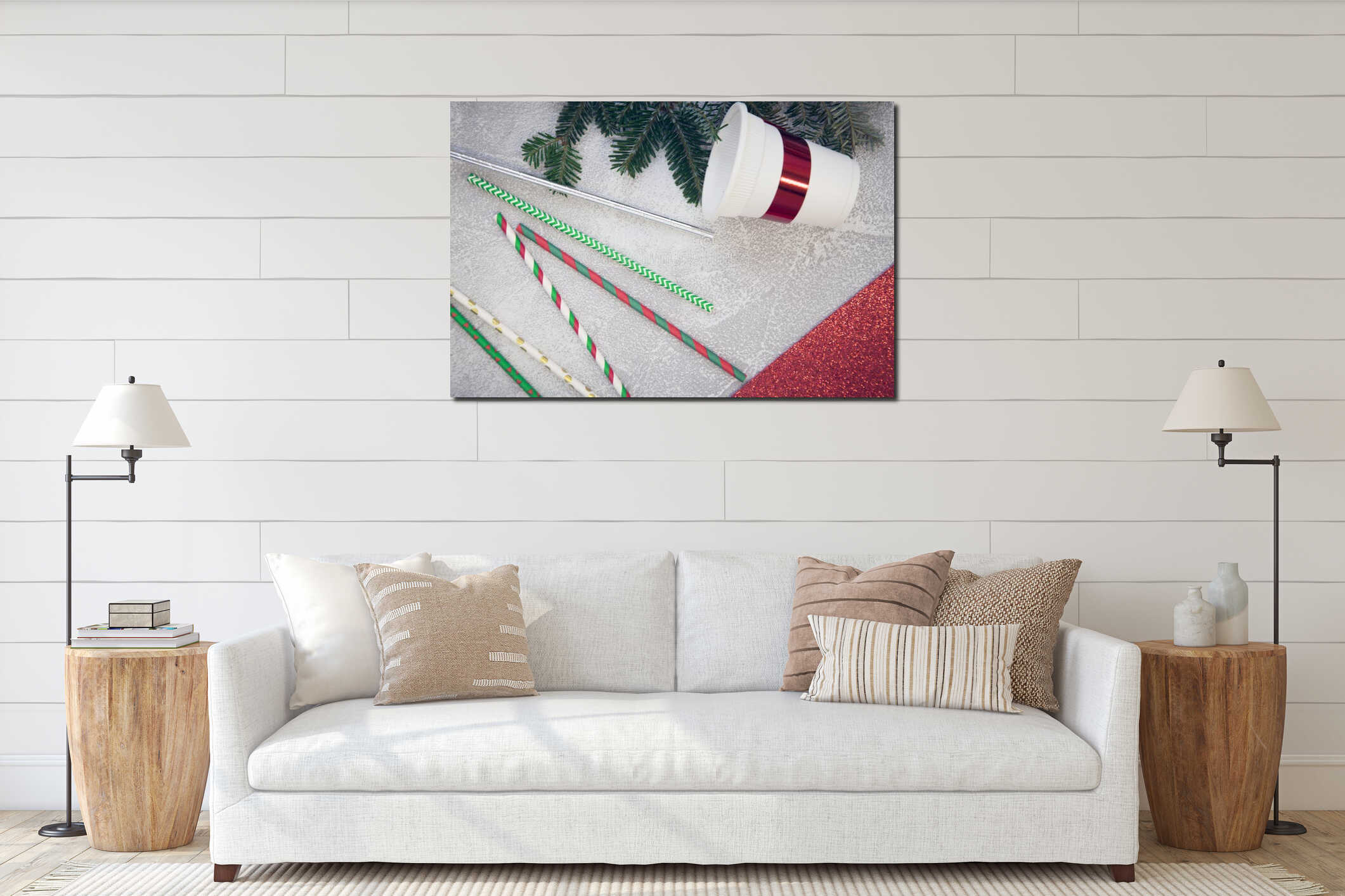 Canvas hanging interior mockup