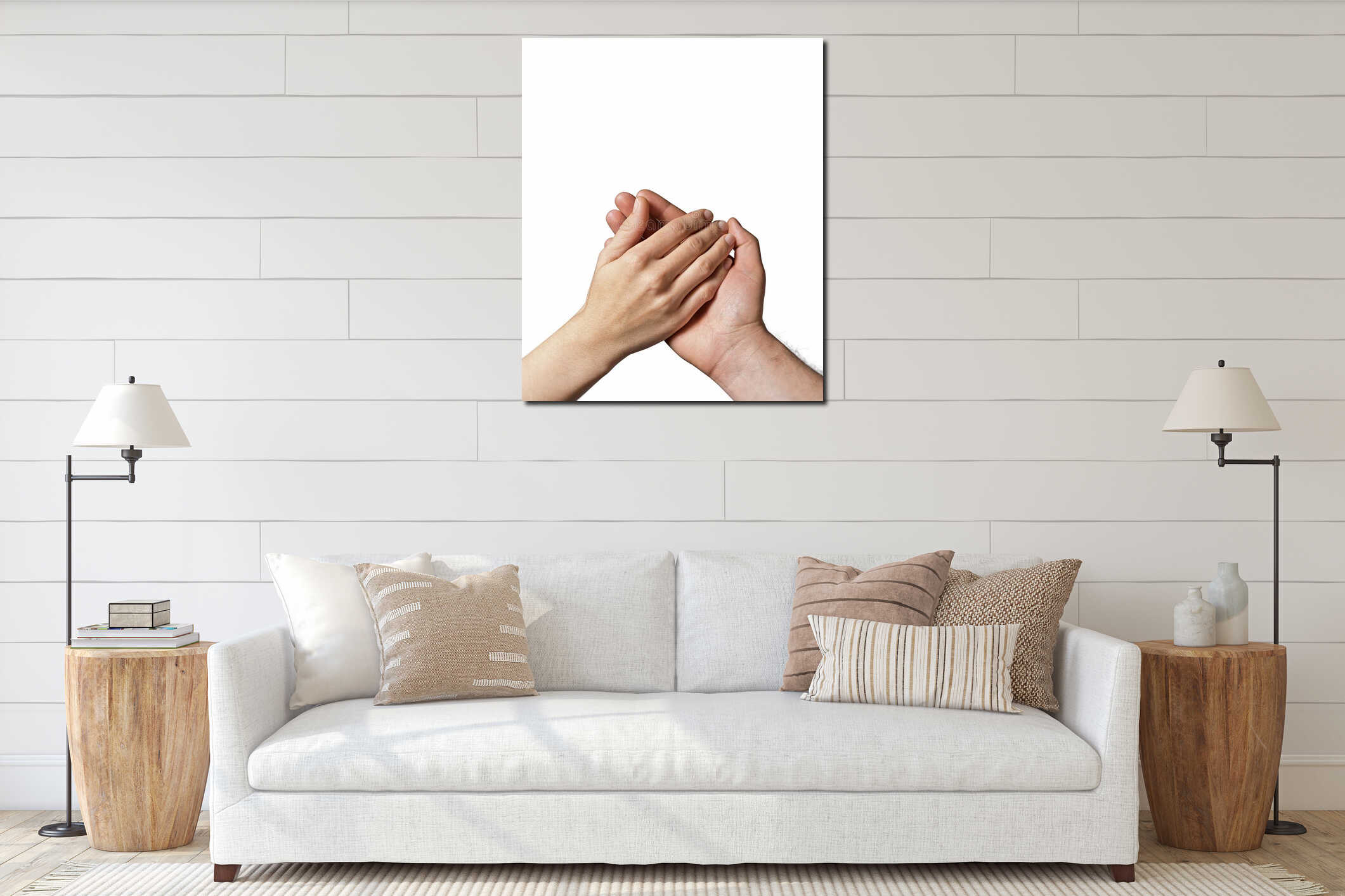 Canvas hanging interior mockup
