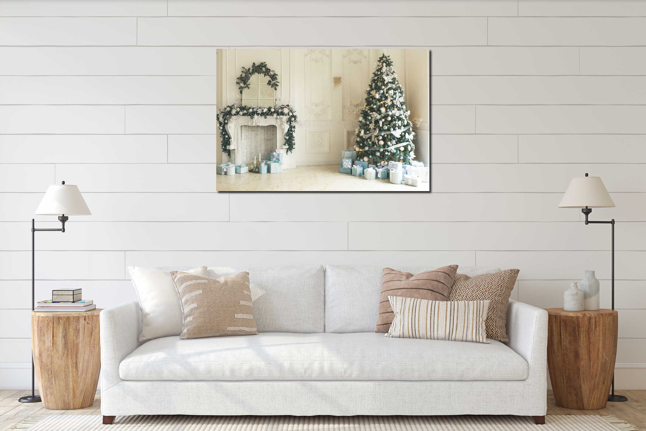Canvas hanging interior mockup