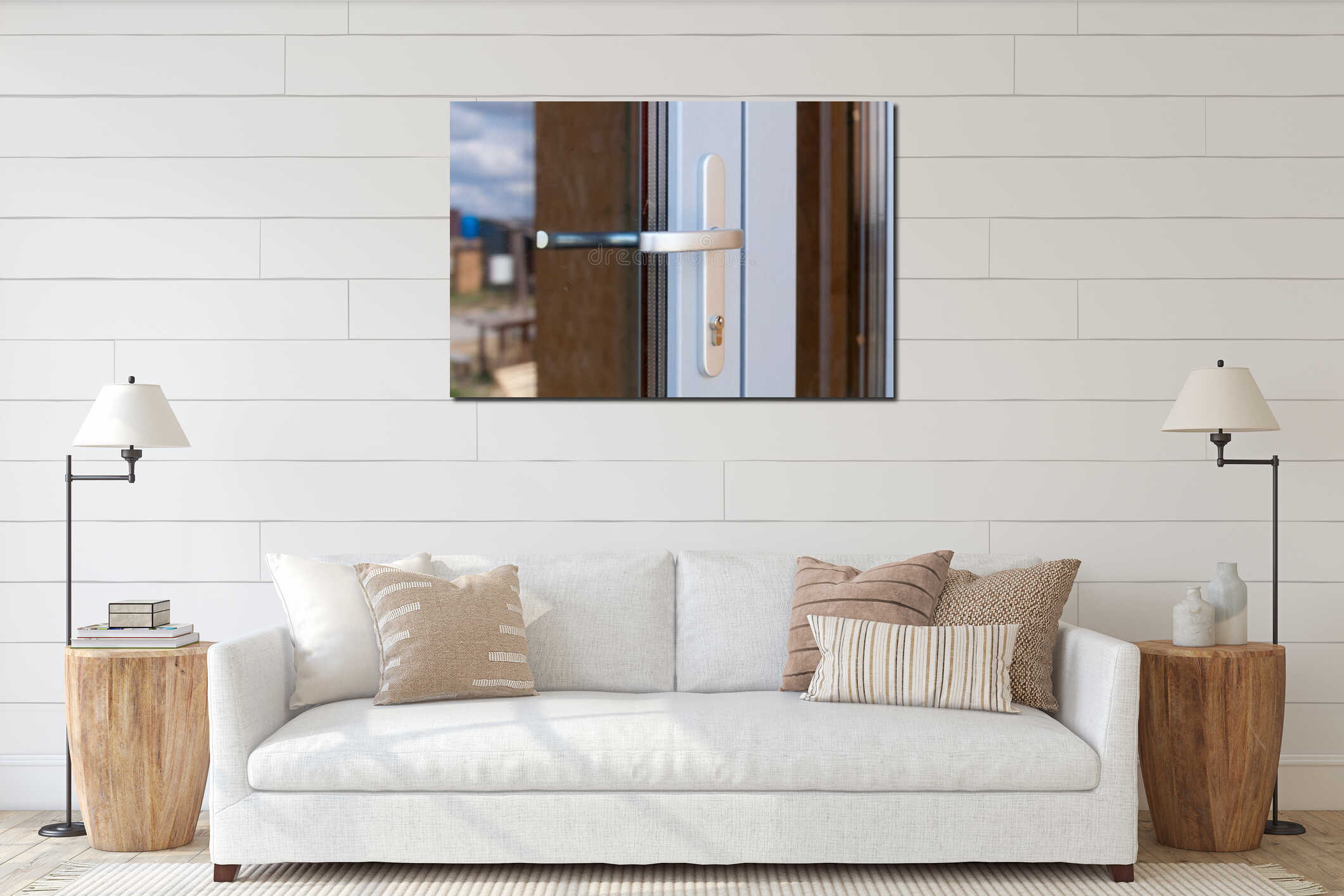 Canvas hanging interior mockup