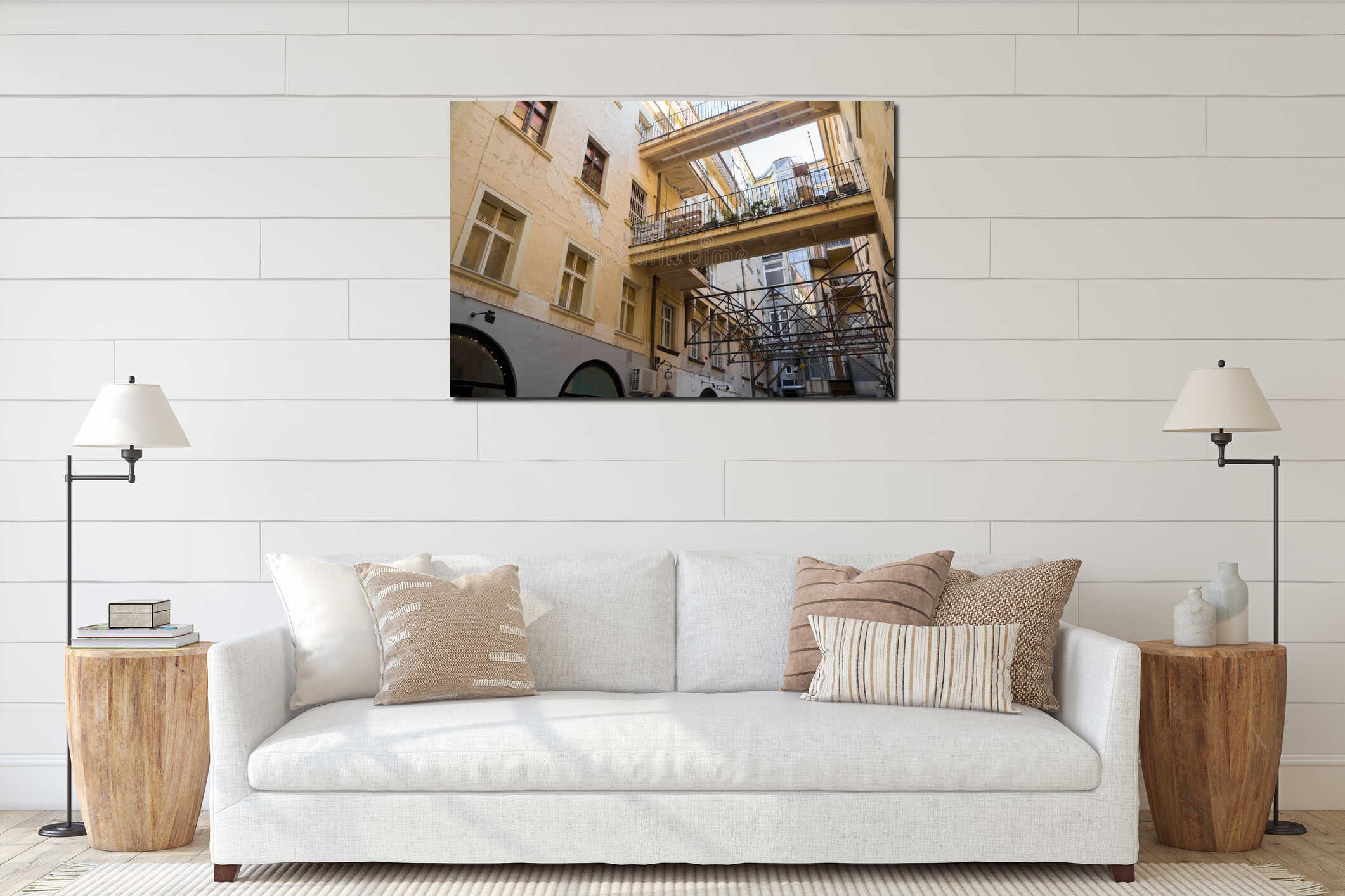 Canvas hanging interior mockup