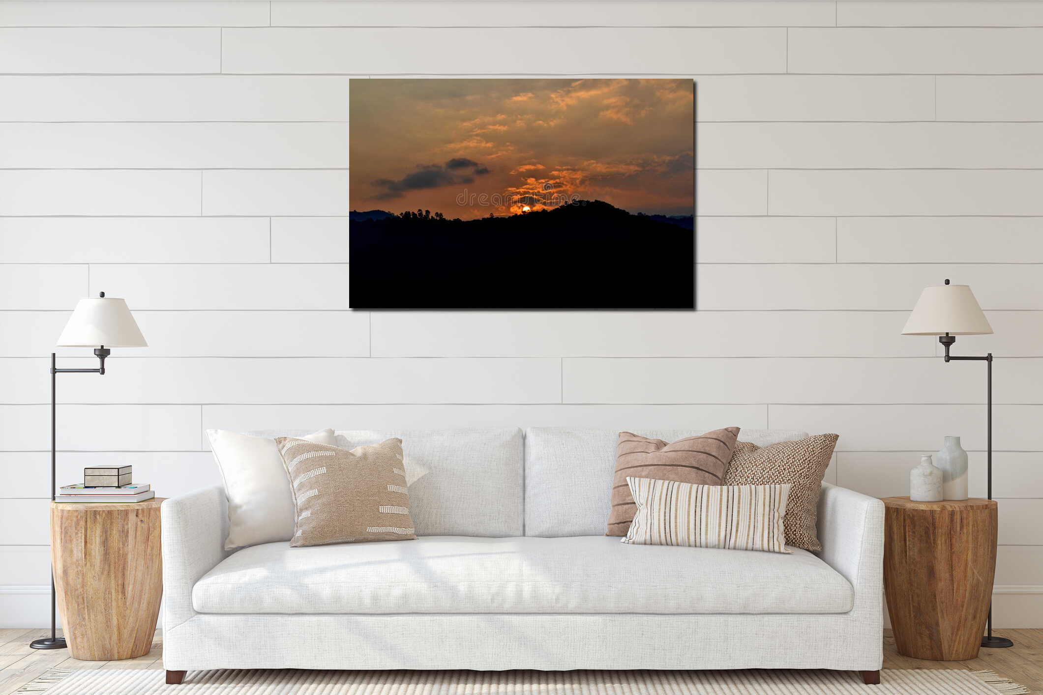 Canvas hanging interior mockup