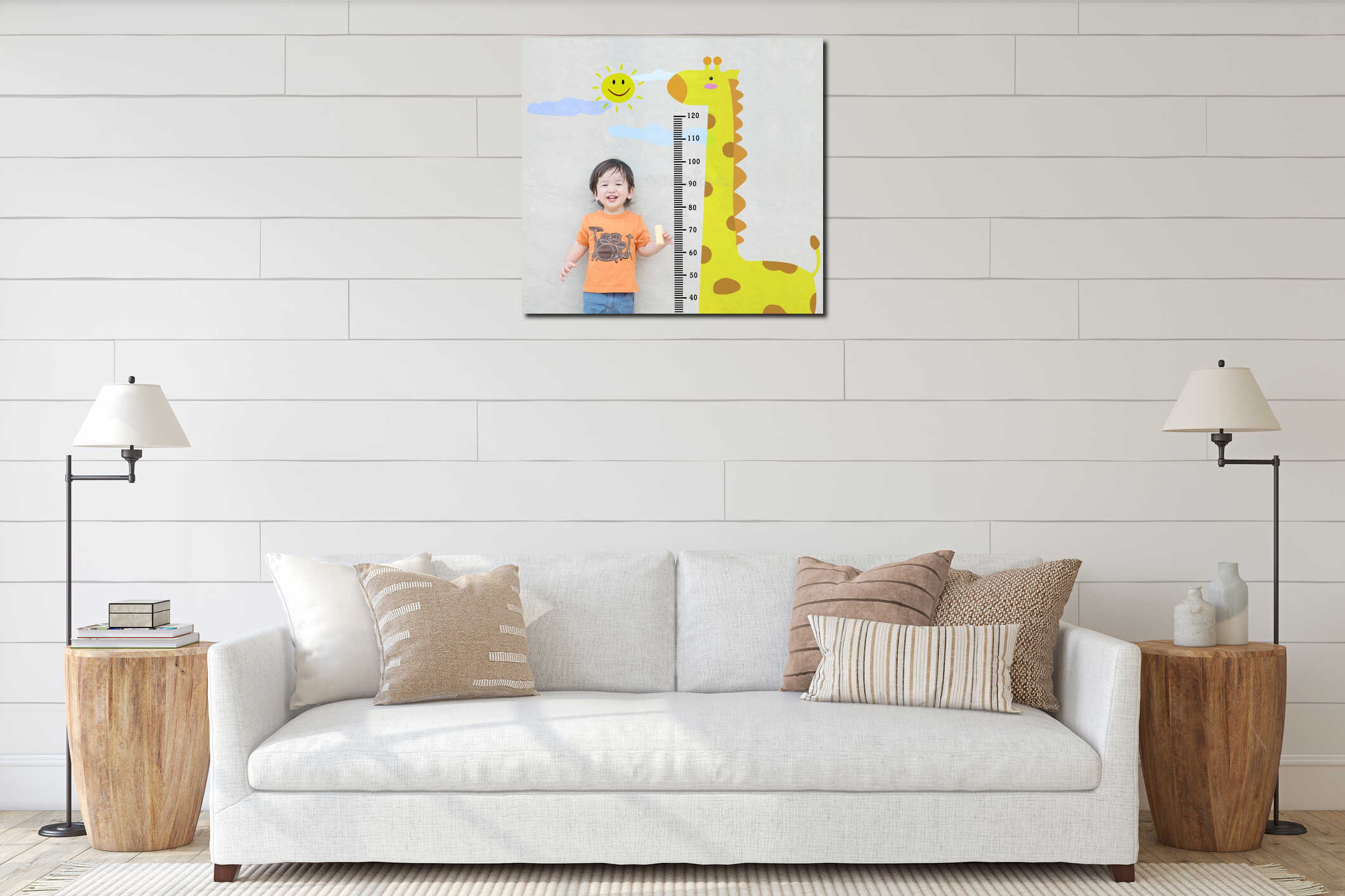 Canvas hanging interior mockup