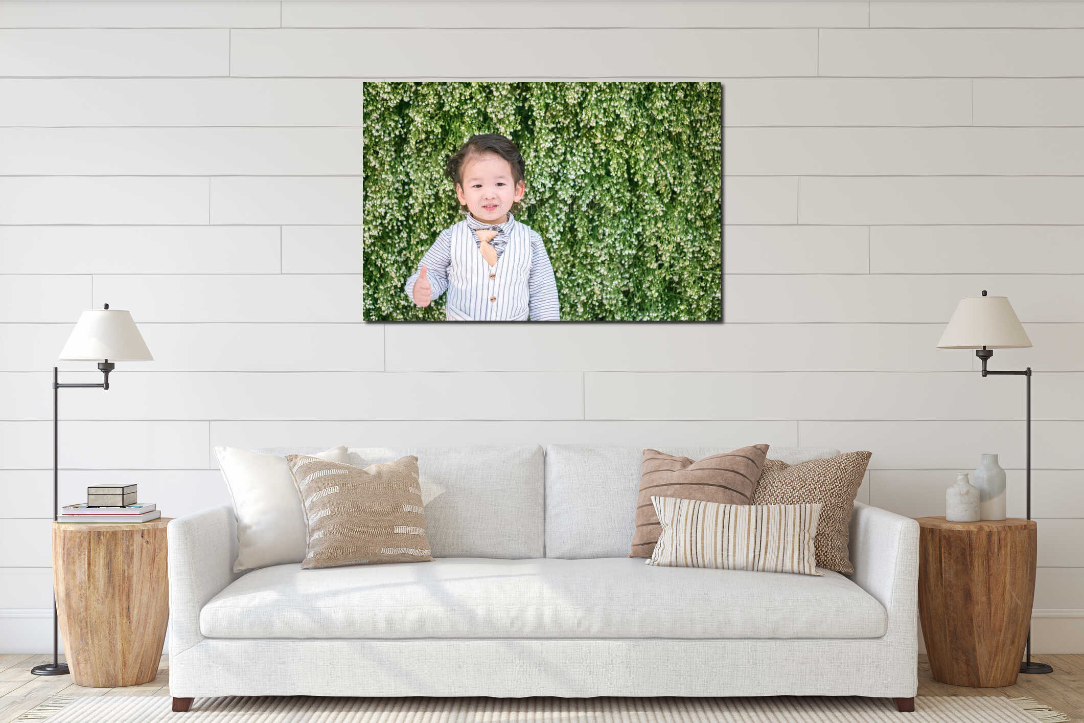Canvas hanging interior mockup