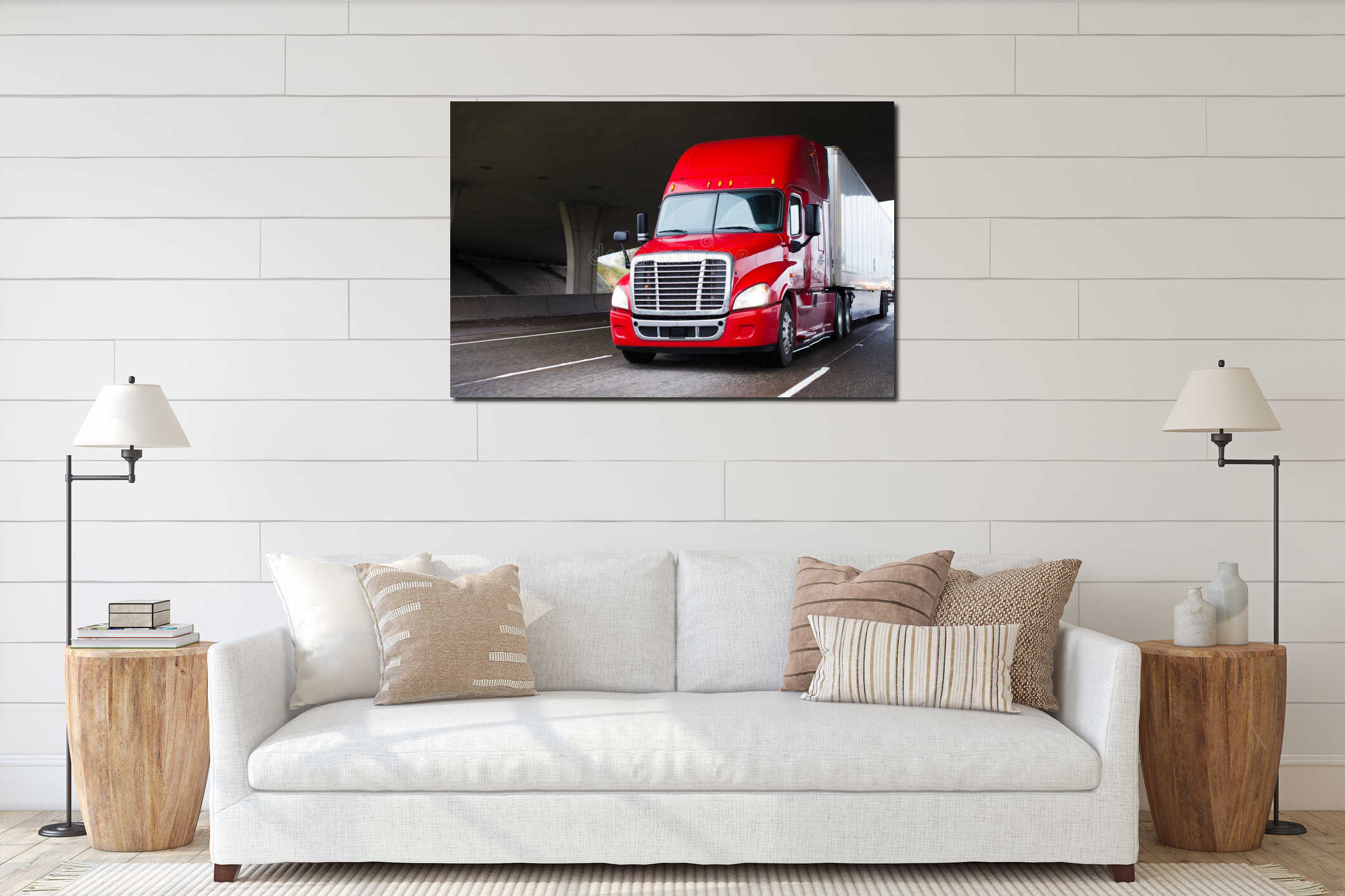 Canvas hanging interior mockup