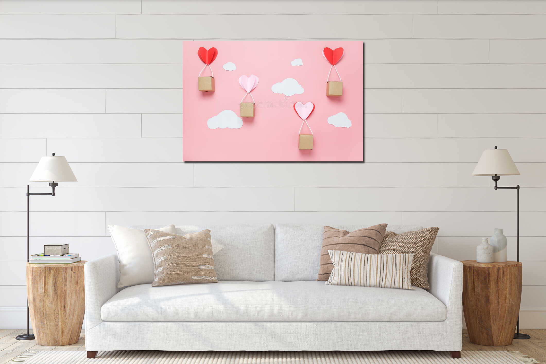 Canvas hanging interior mockup