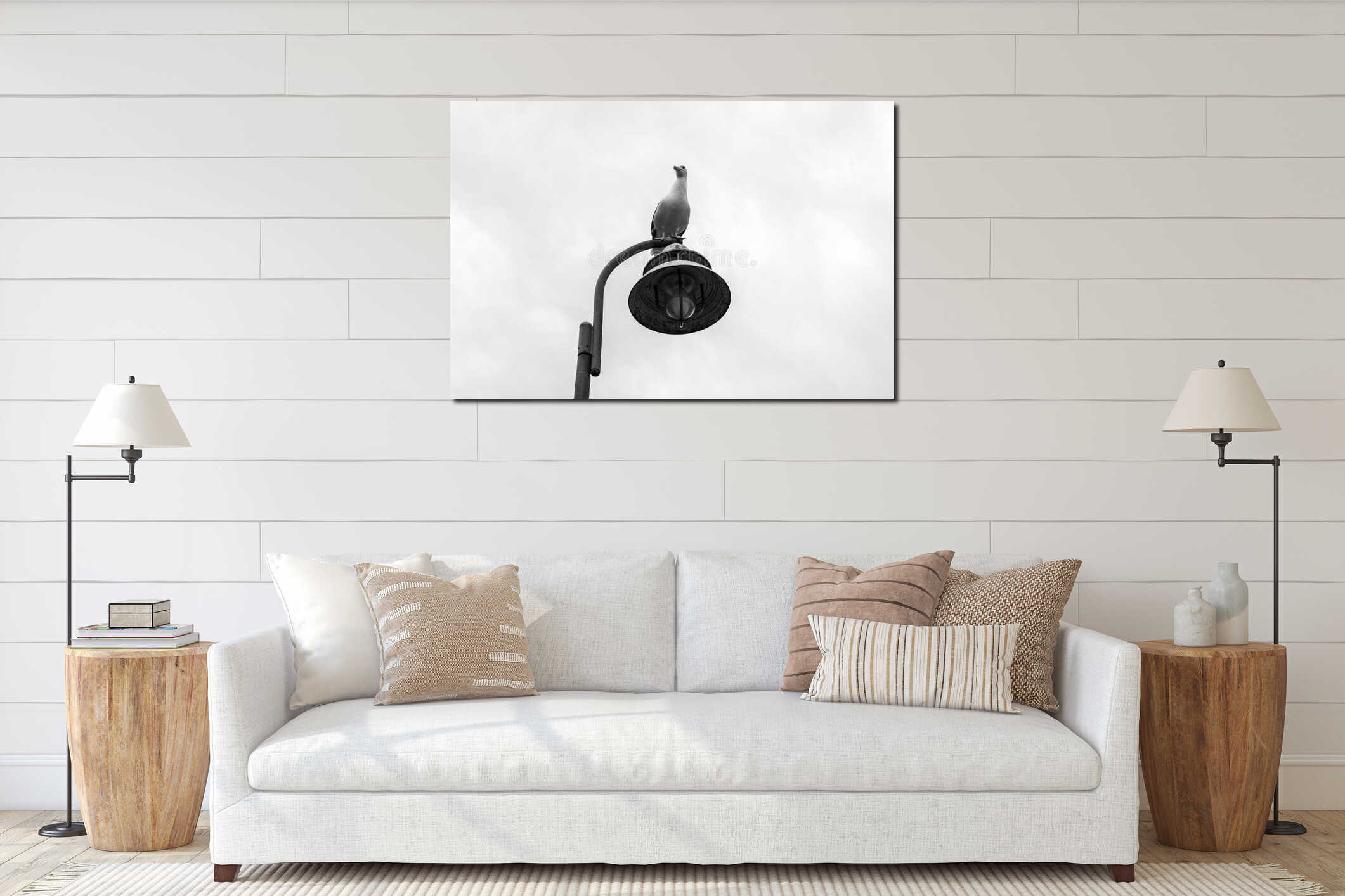 Canvas hanging interior mockup