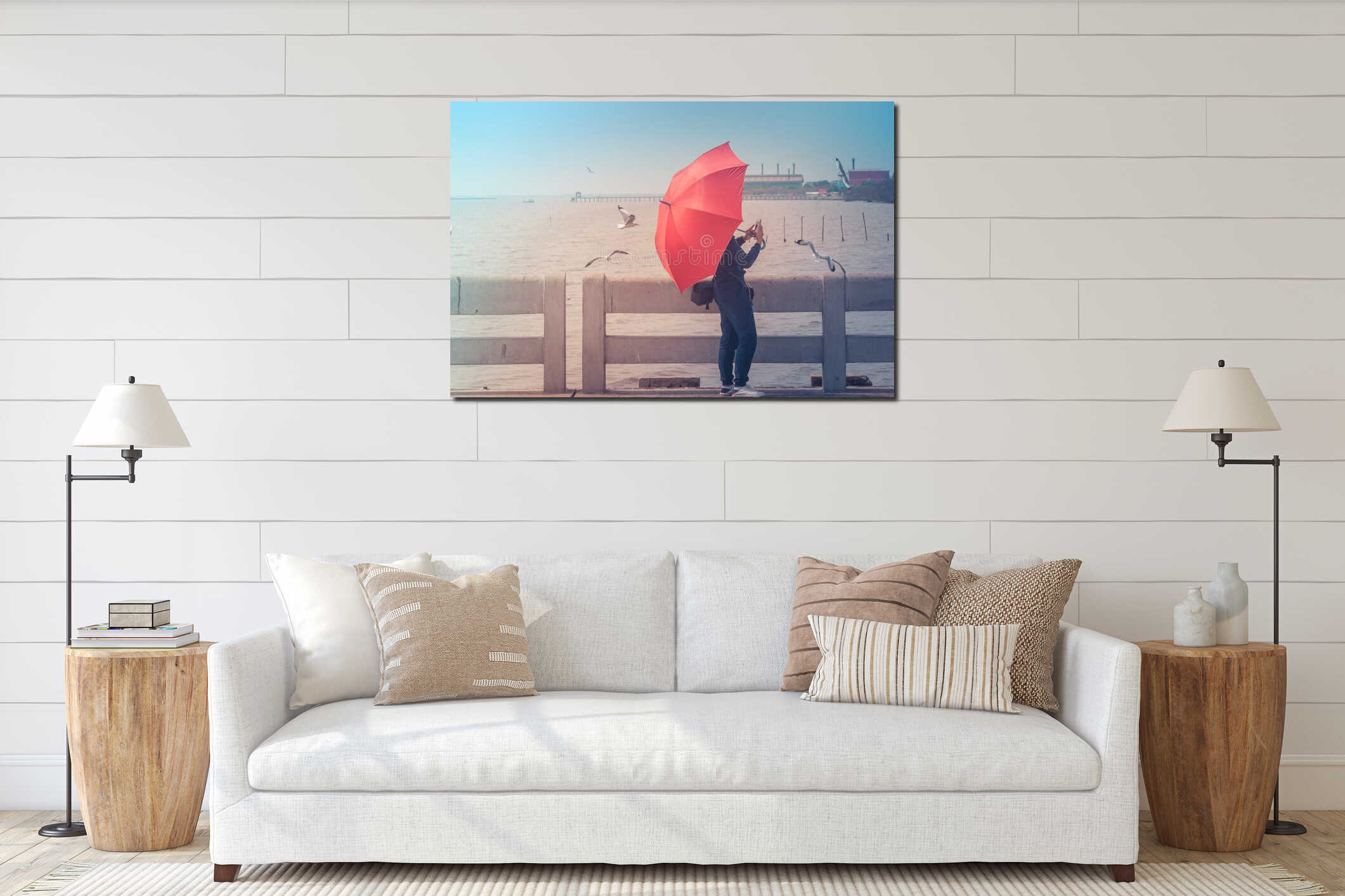 Canvas hanging interior mockup