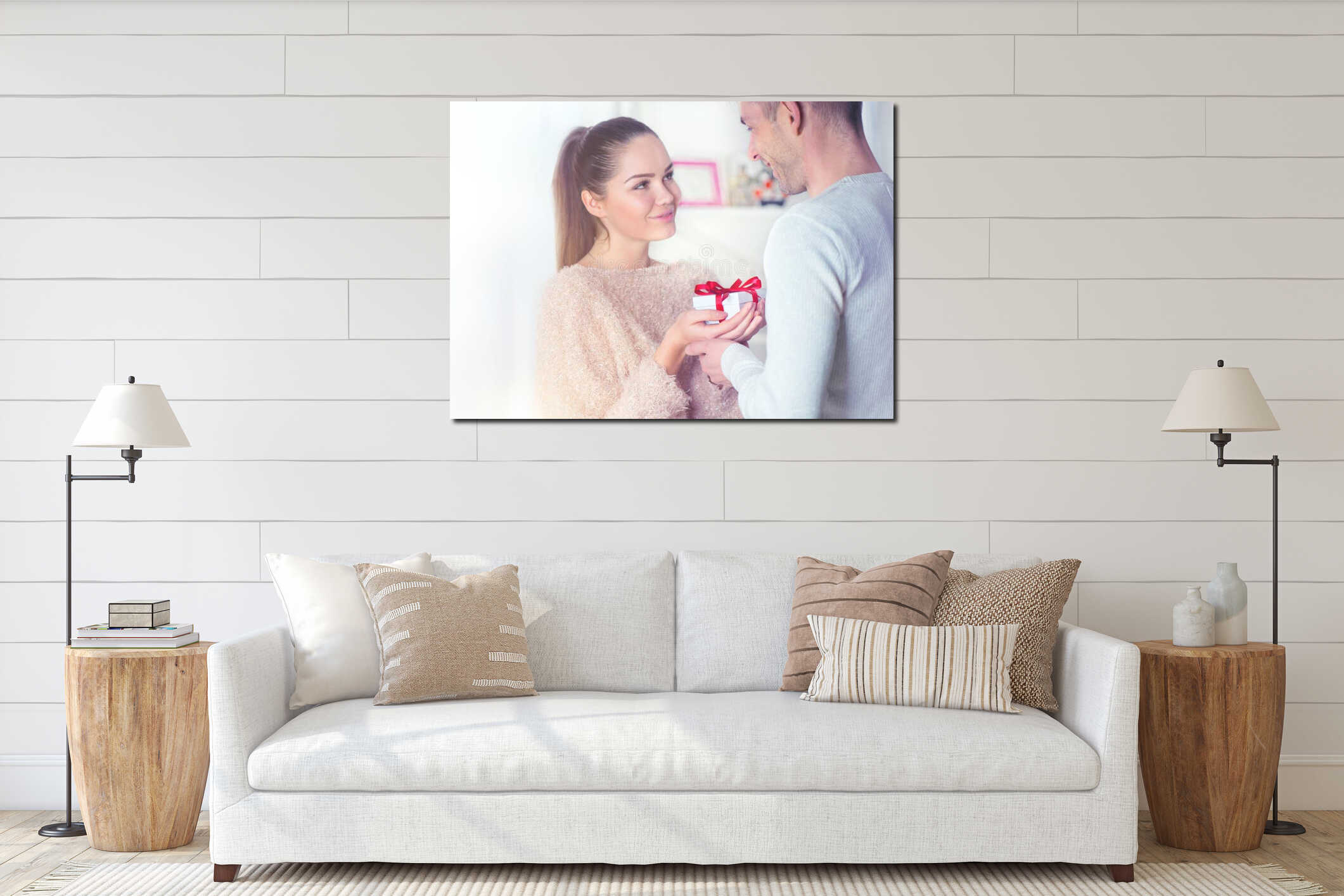 Canvas hanging interior mockup