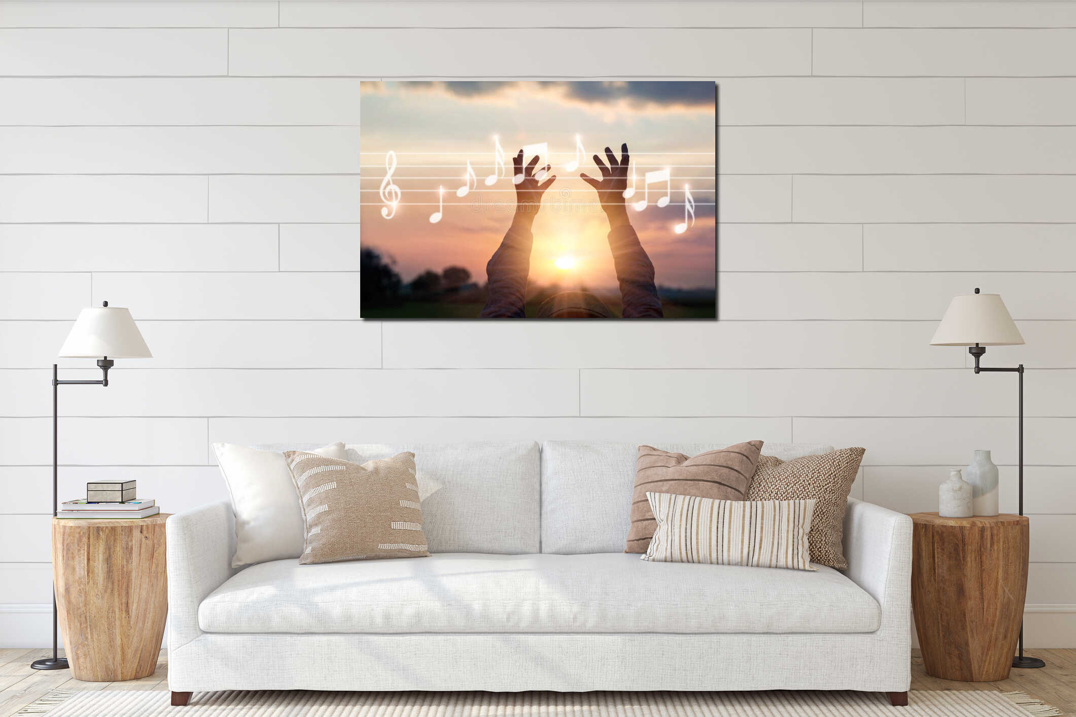 Canvas hanging interior mockup