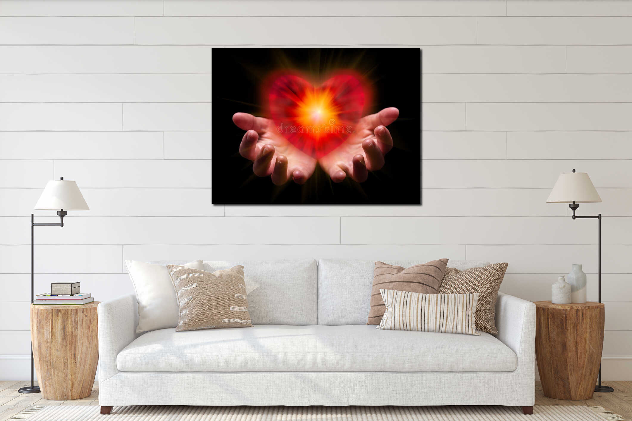 Canvas hanging interior mockup