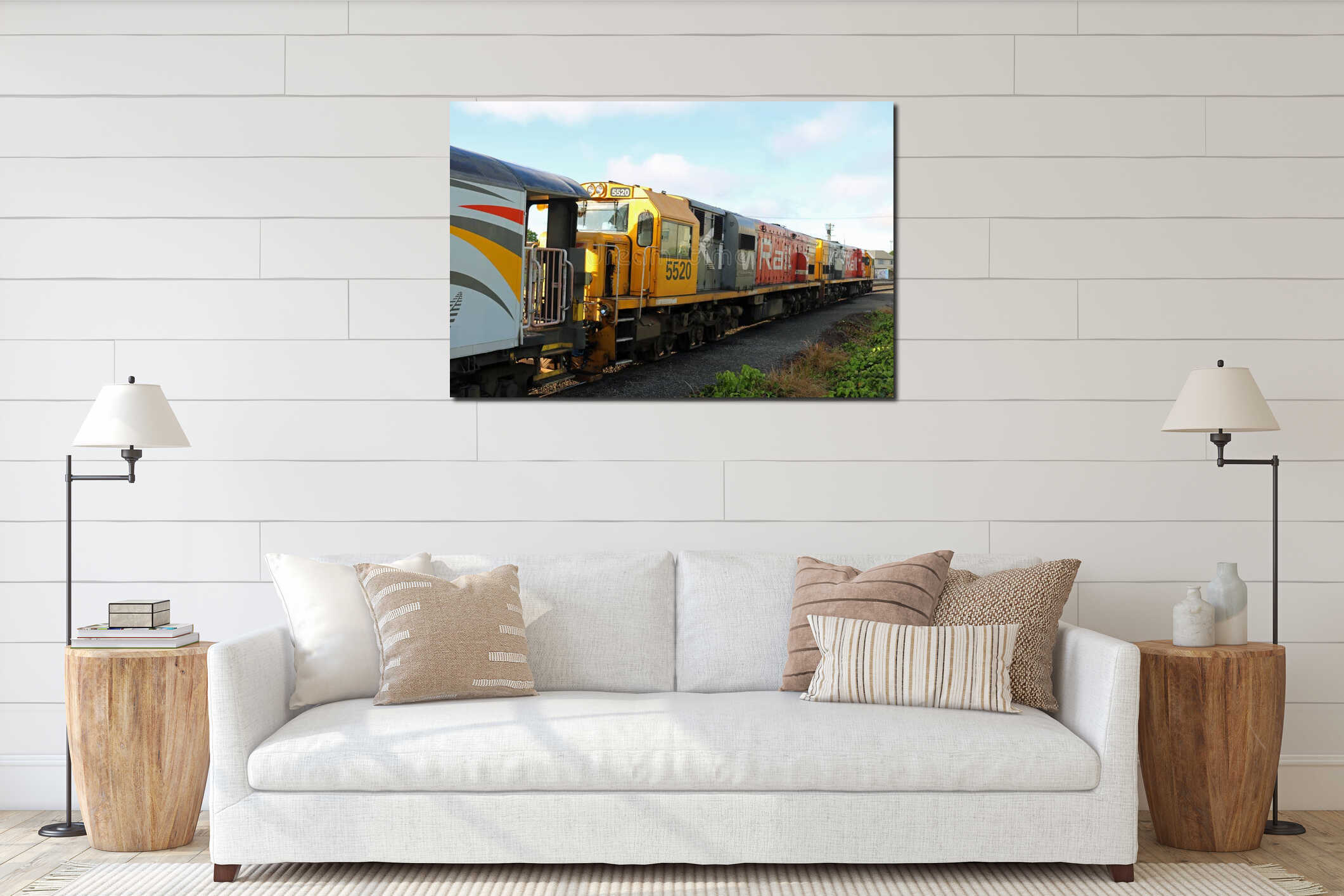 Canvas hanging interior mockup