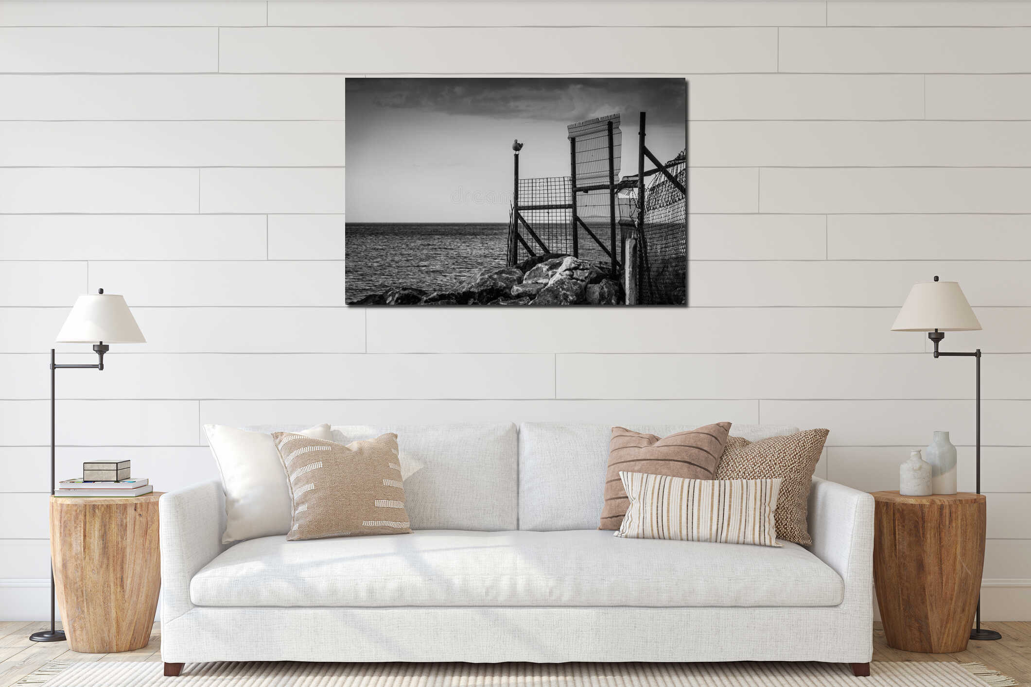 Canvas hanging interior mockup