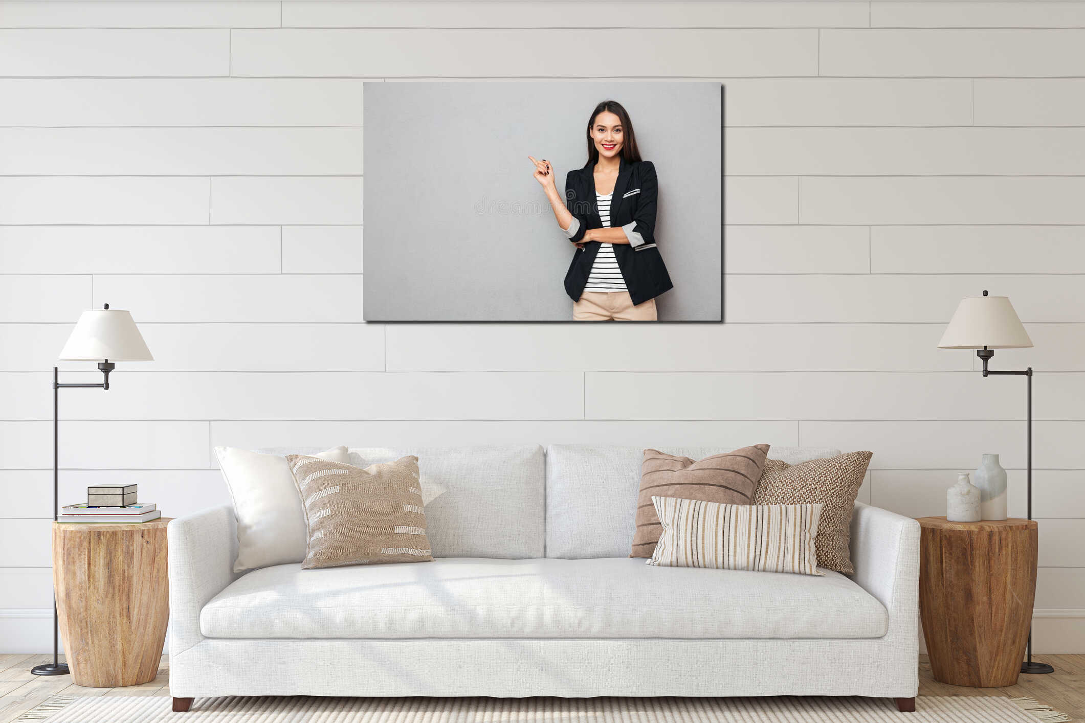Canvas hanging interior mockup