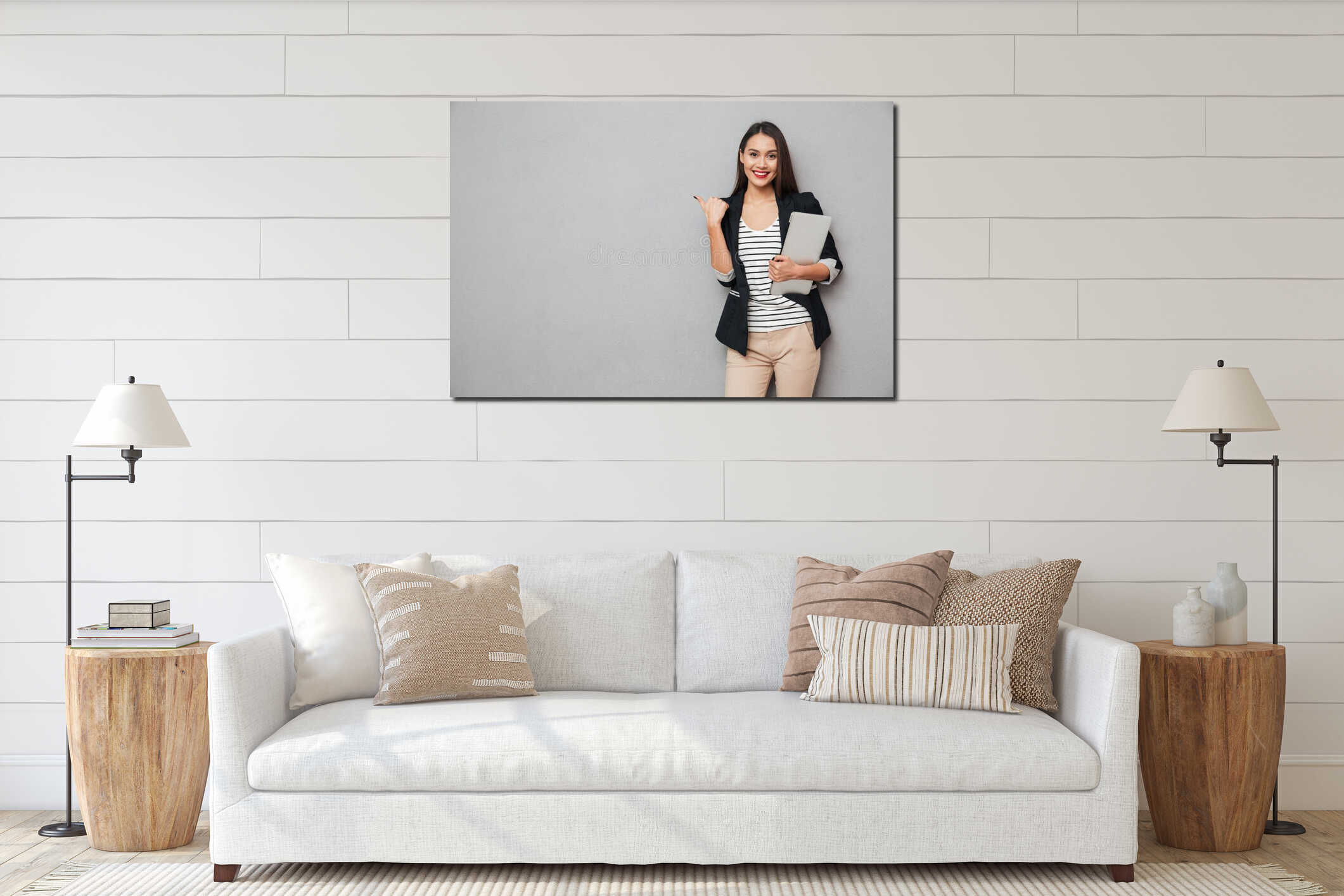 Canvas hanging interior mockup