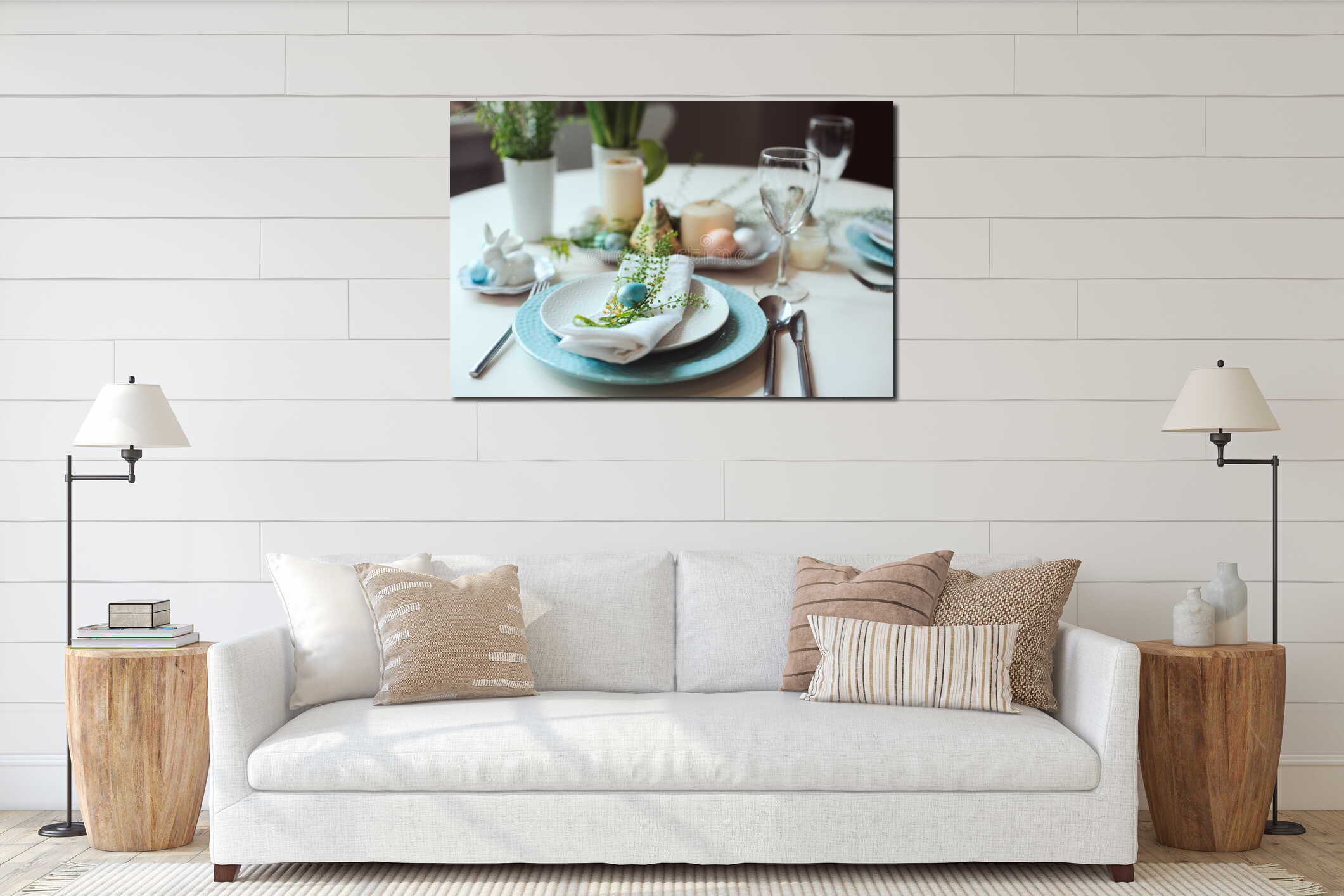 Canvas hanging interior mockup
