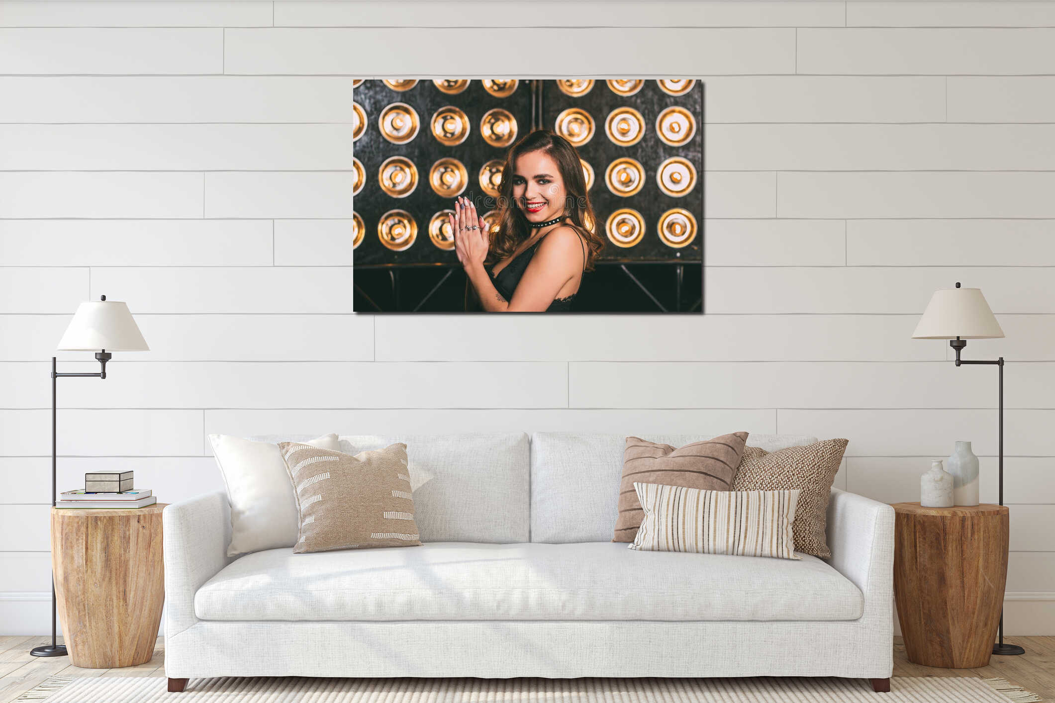 Canvas hanging interior mockup