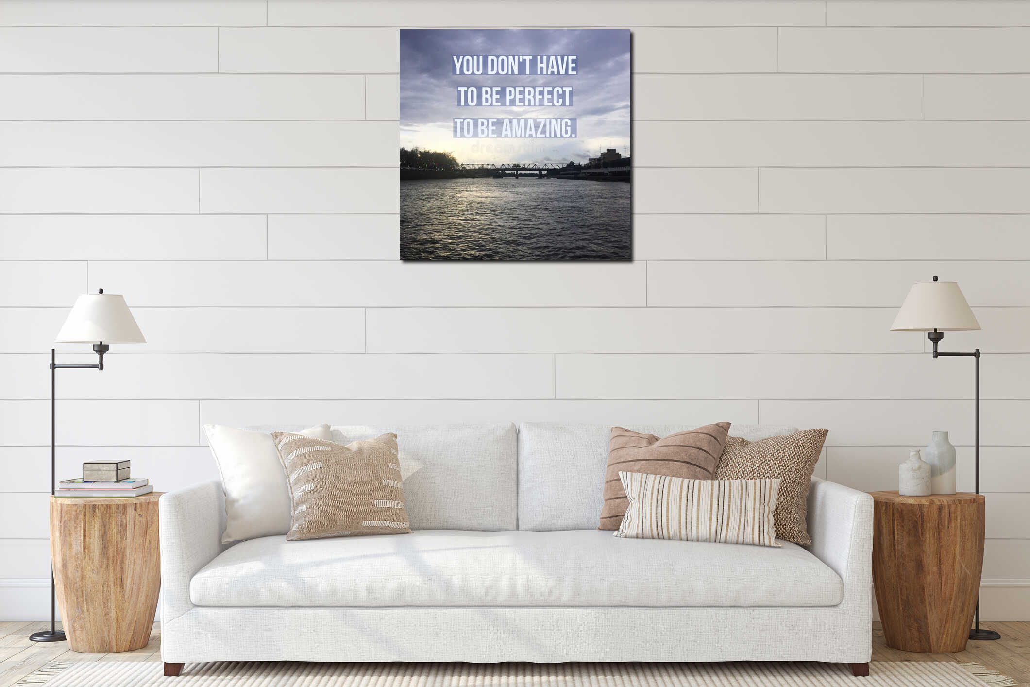 Canvas hanging interior mockup