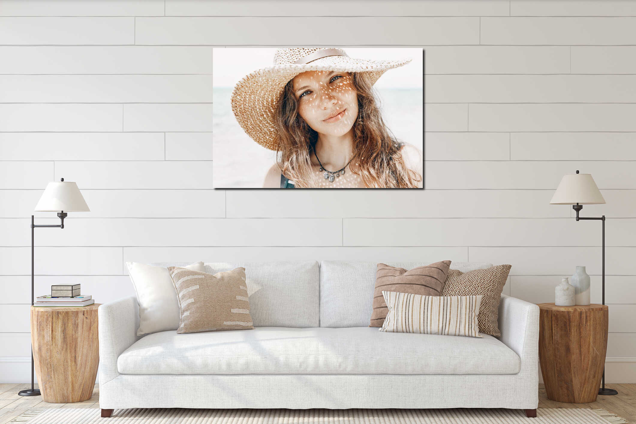 Canvas hanging interior mockup