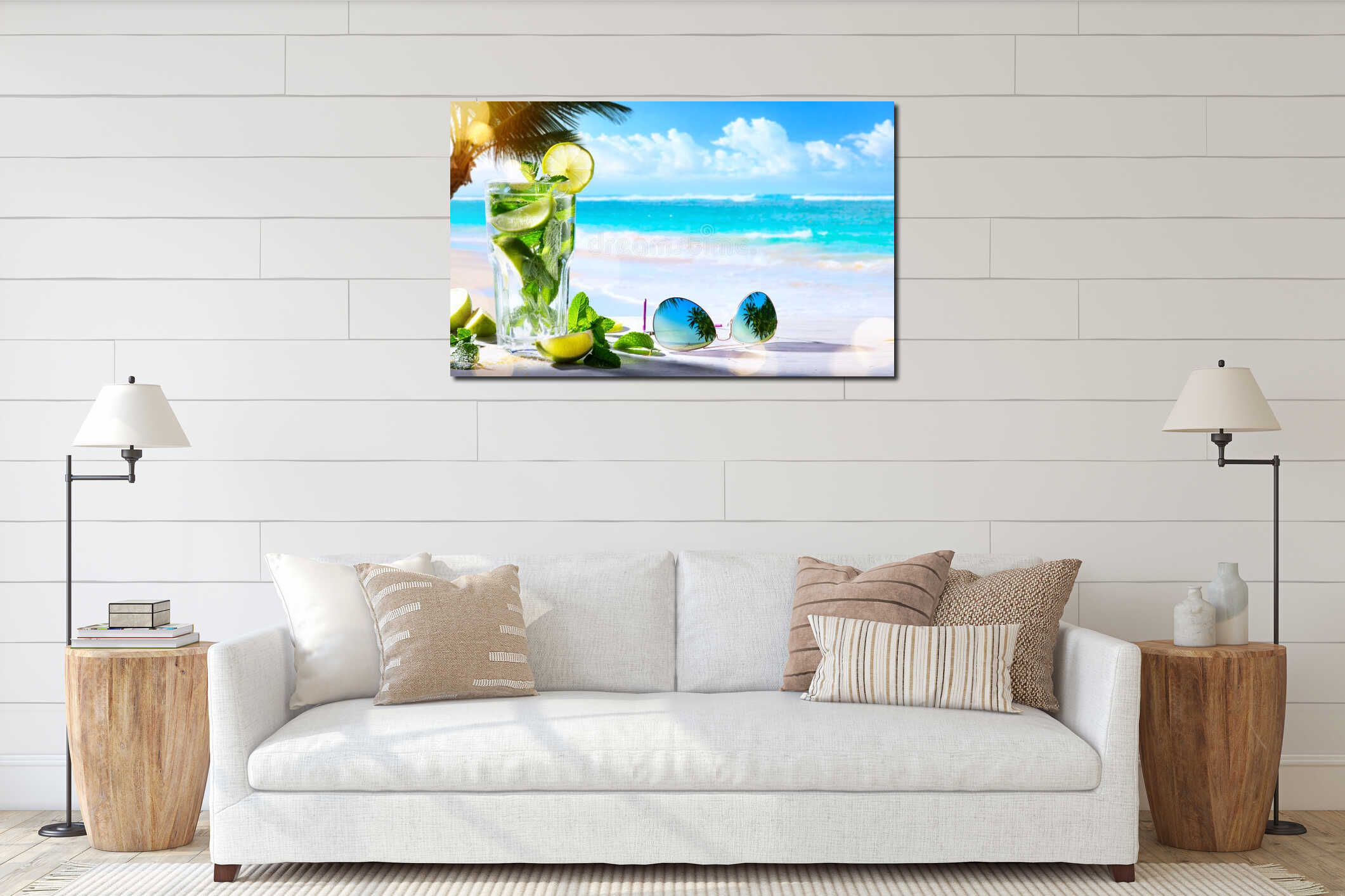 Canvas hanging interior mockup