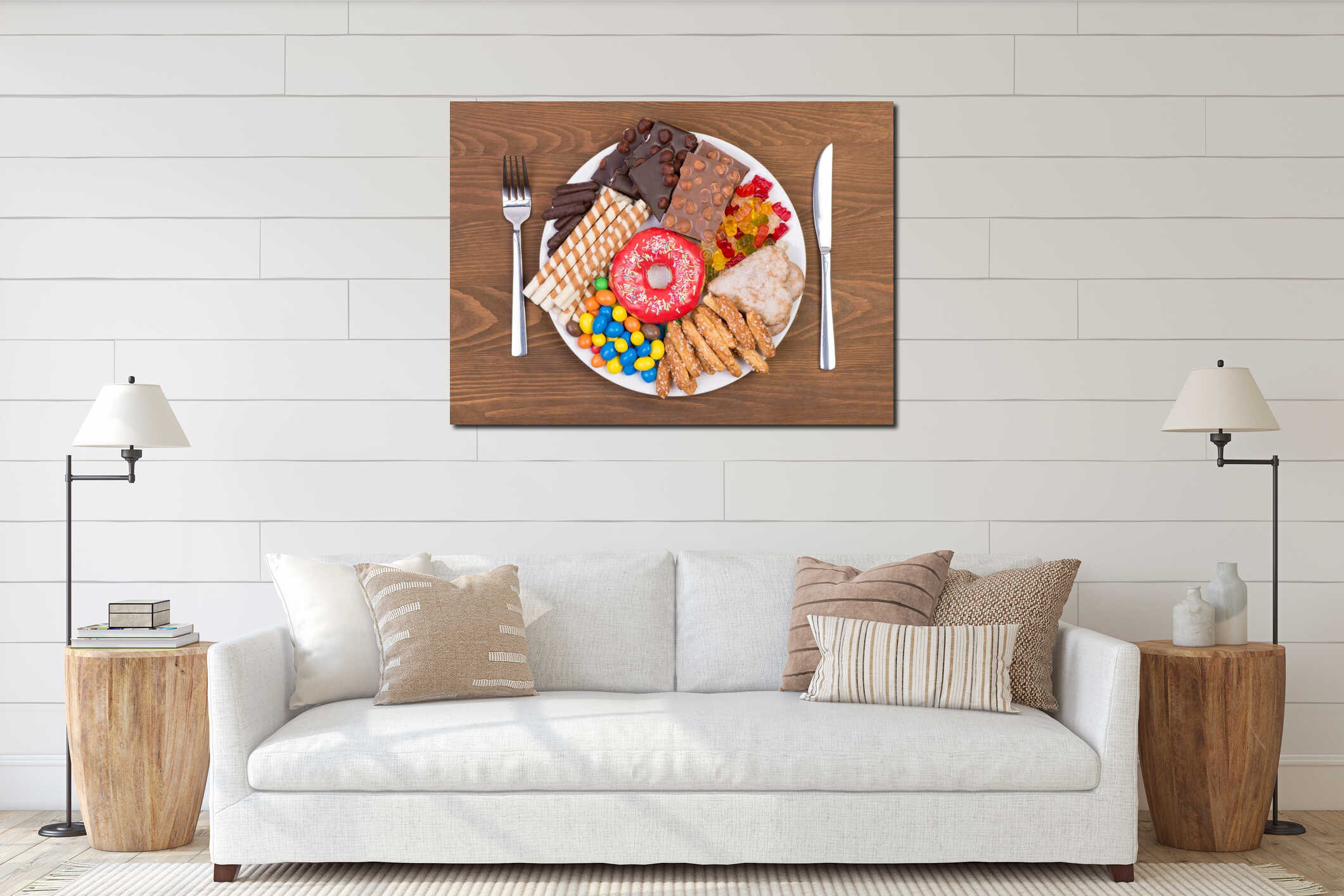 Canvas hanging interior mockup
