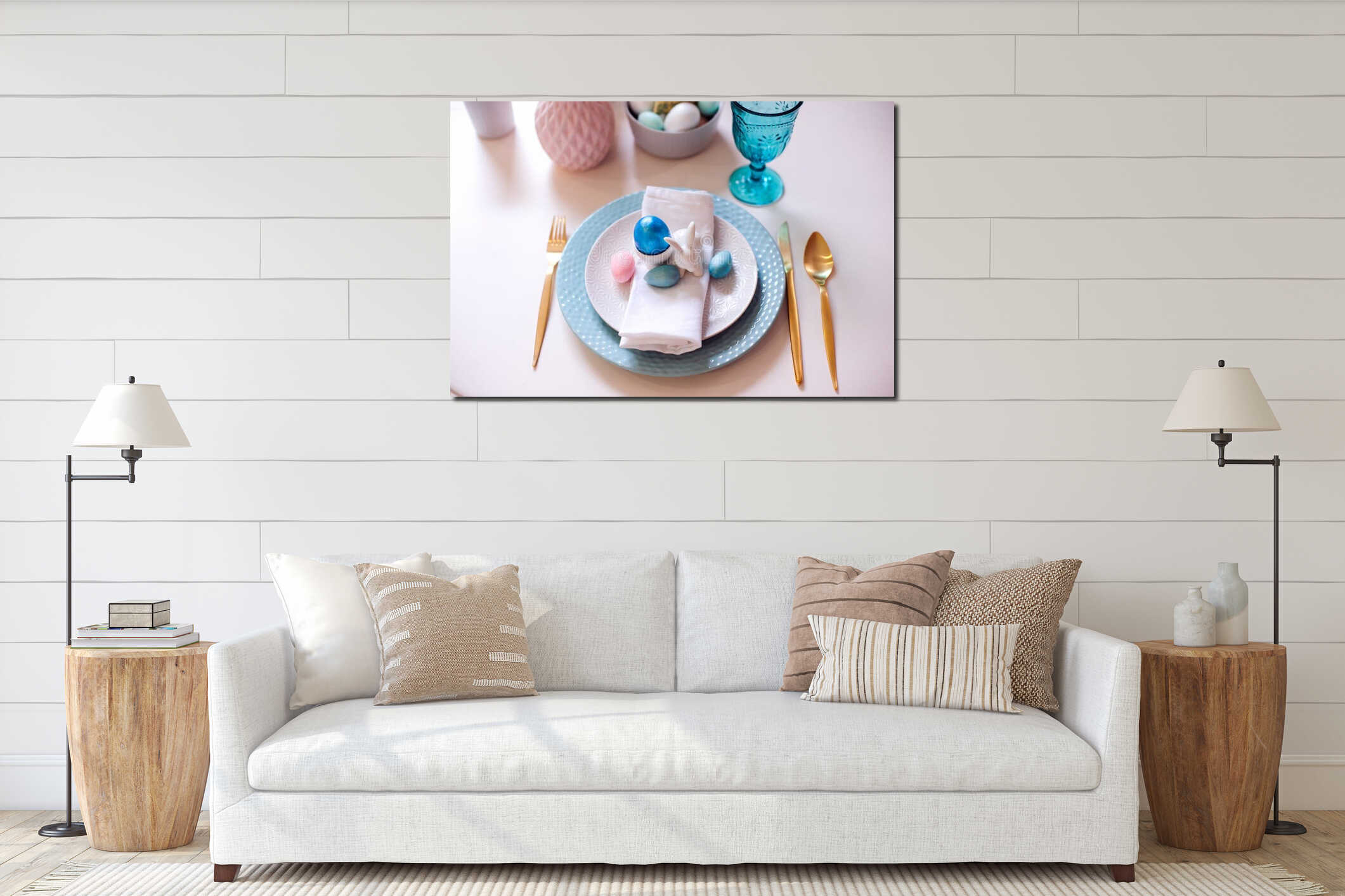 Canvas hanging interior mockup