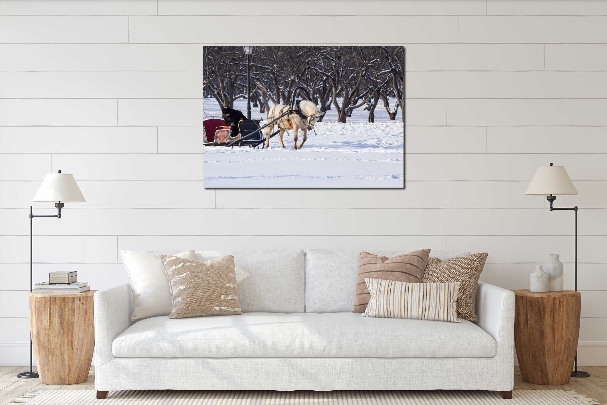 Canvas hanging interior mockup