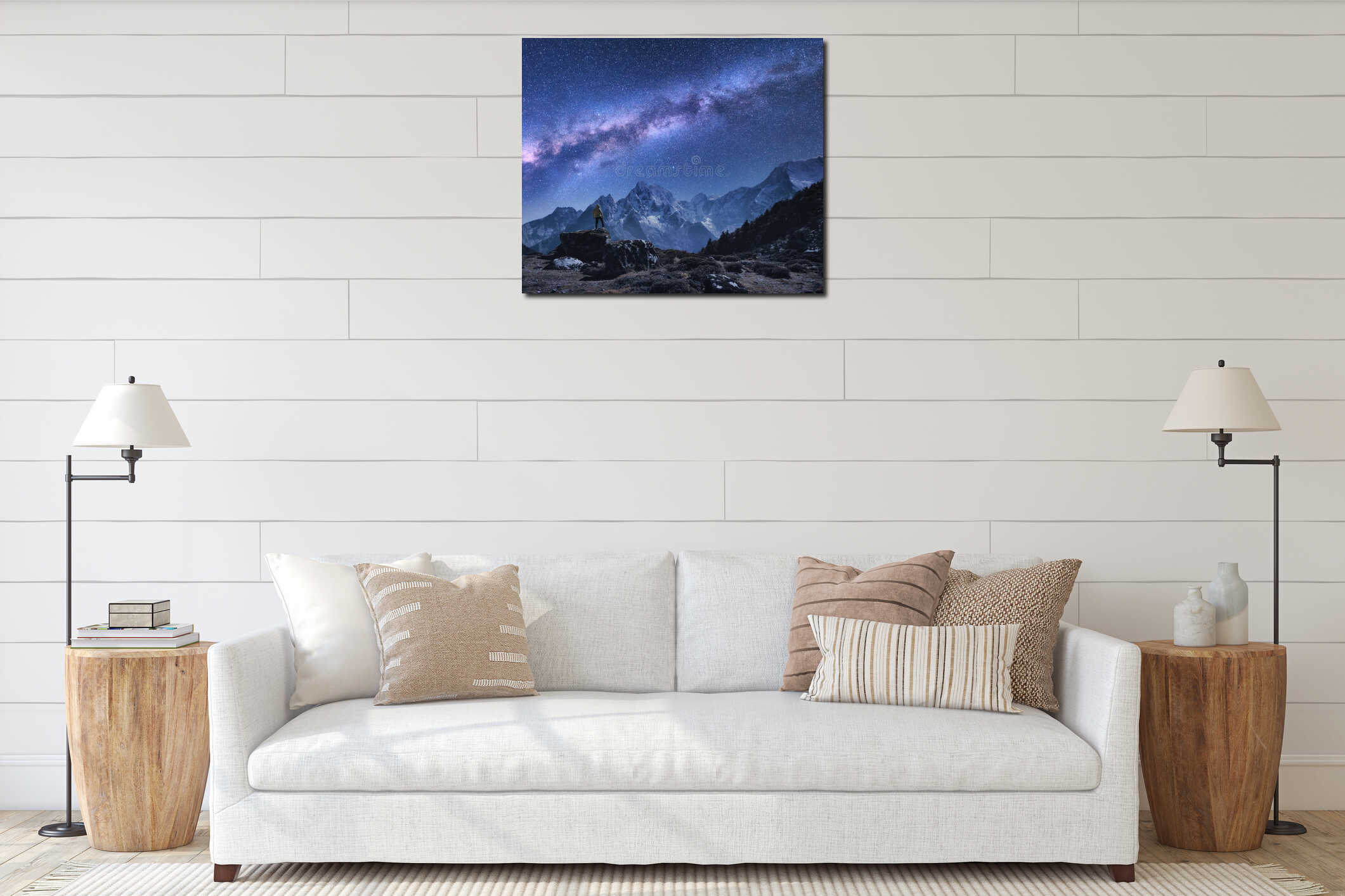 Canvas hanging interior mockup