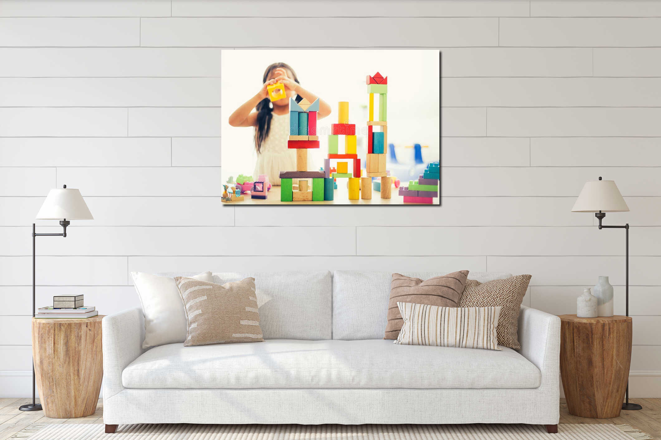 Canvas hanging interior mockup