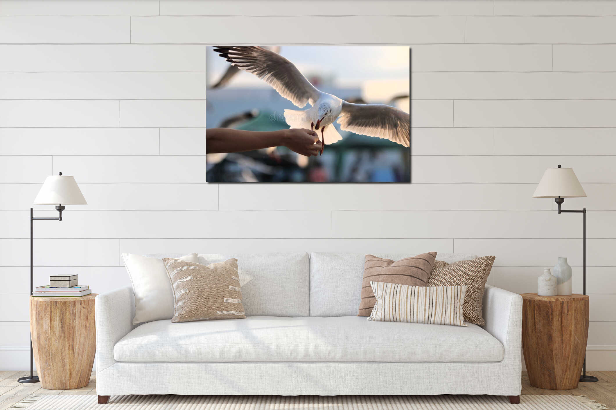 Canvas hanging interior mockup