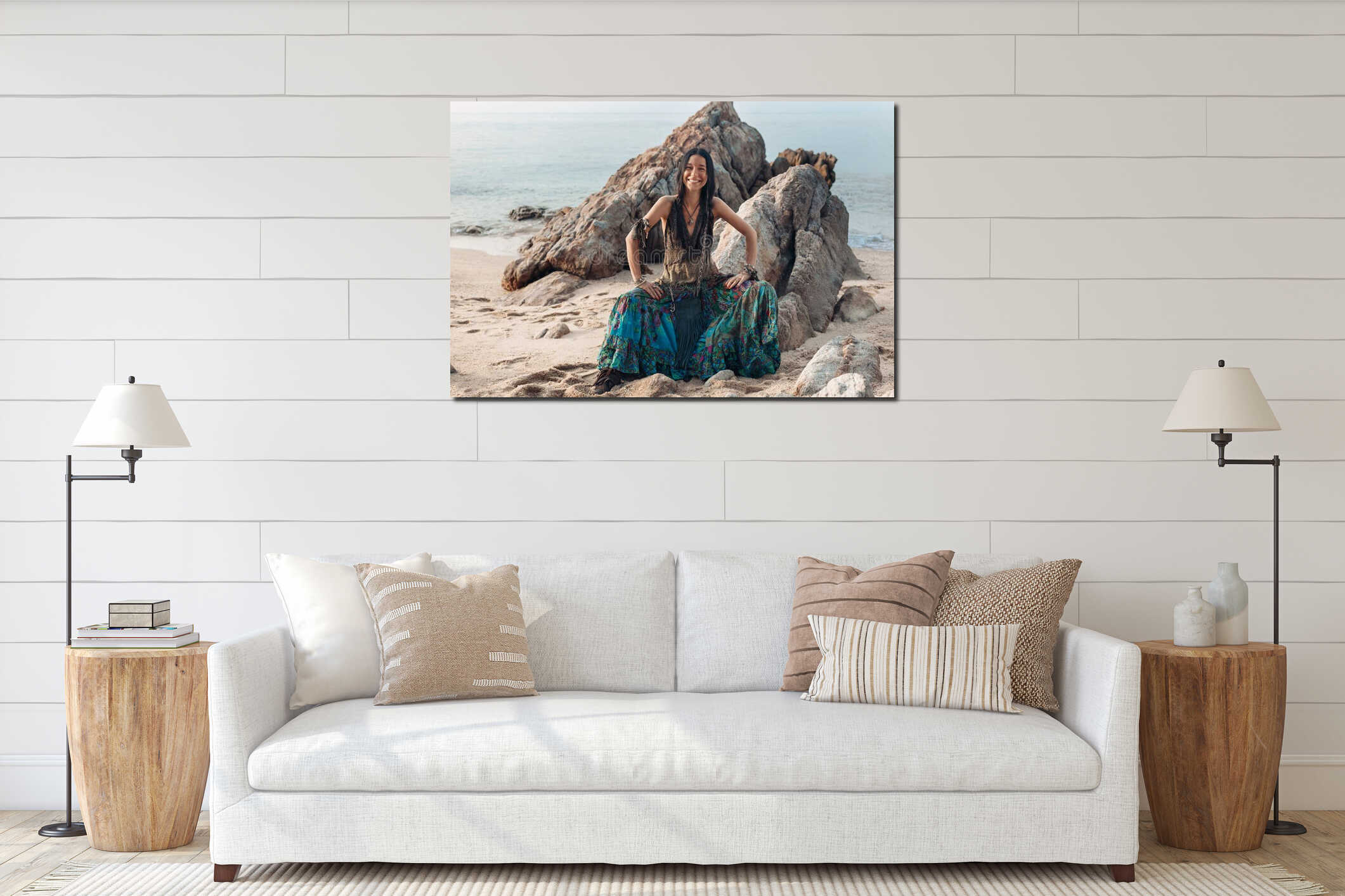 Canvas hanging interior mockup