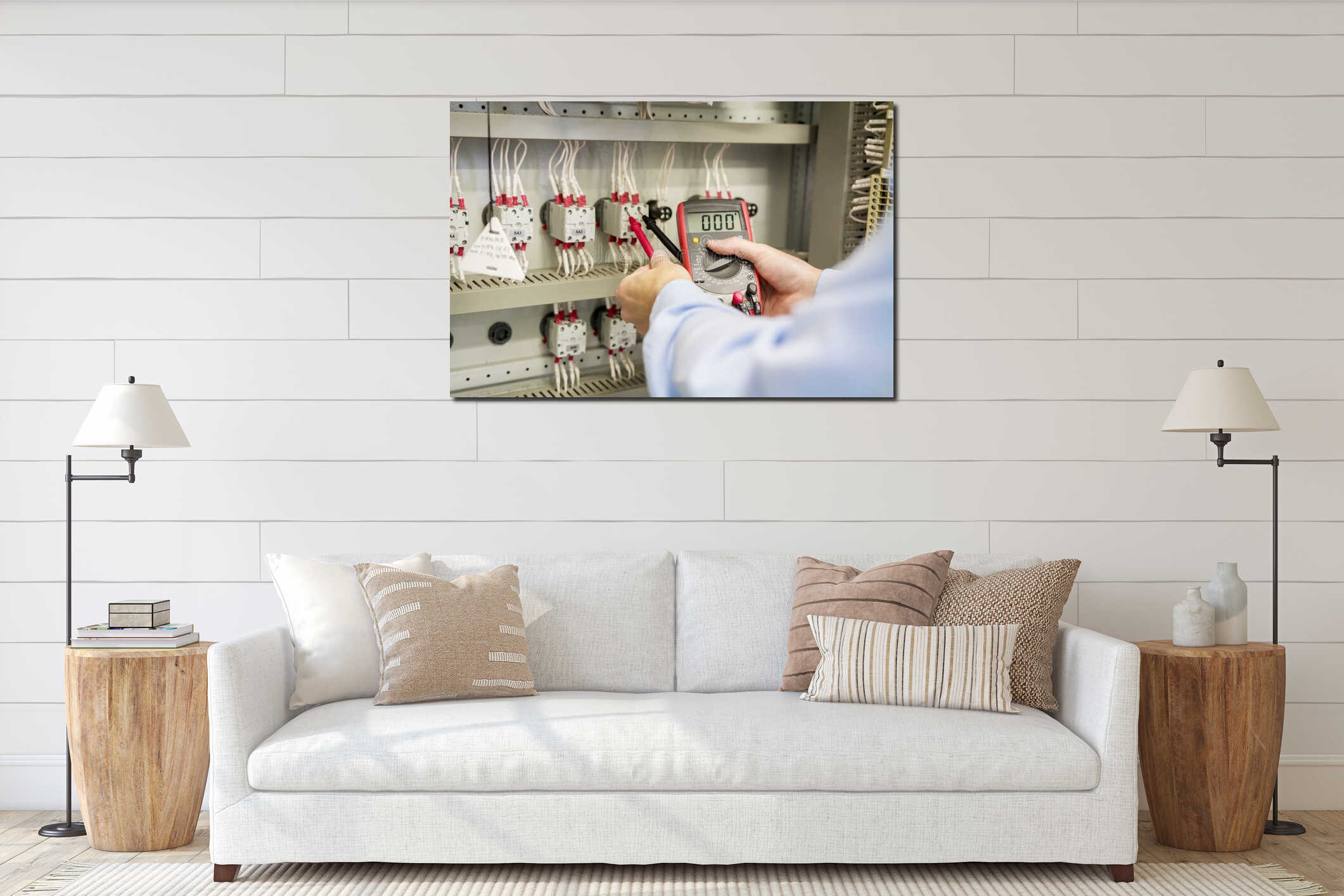 Canvas hanging interior mockup