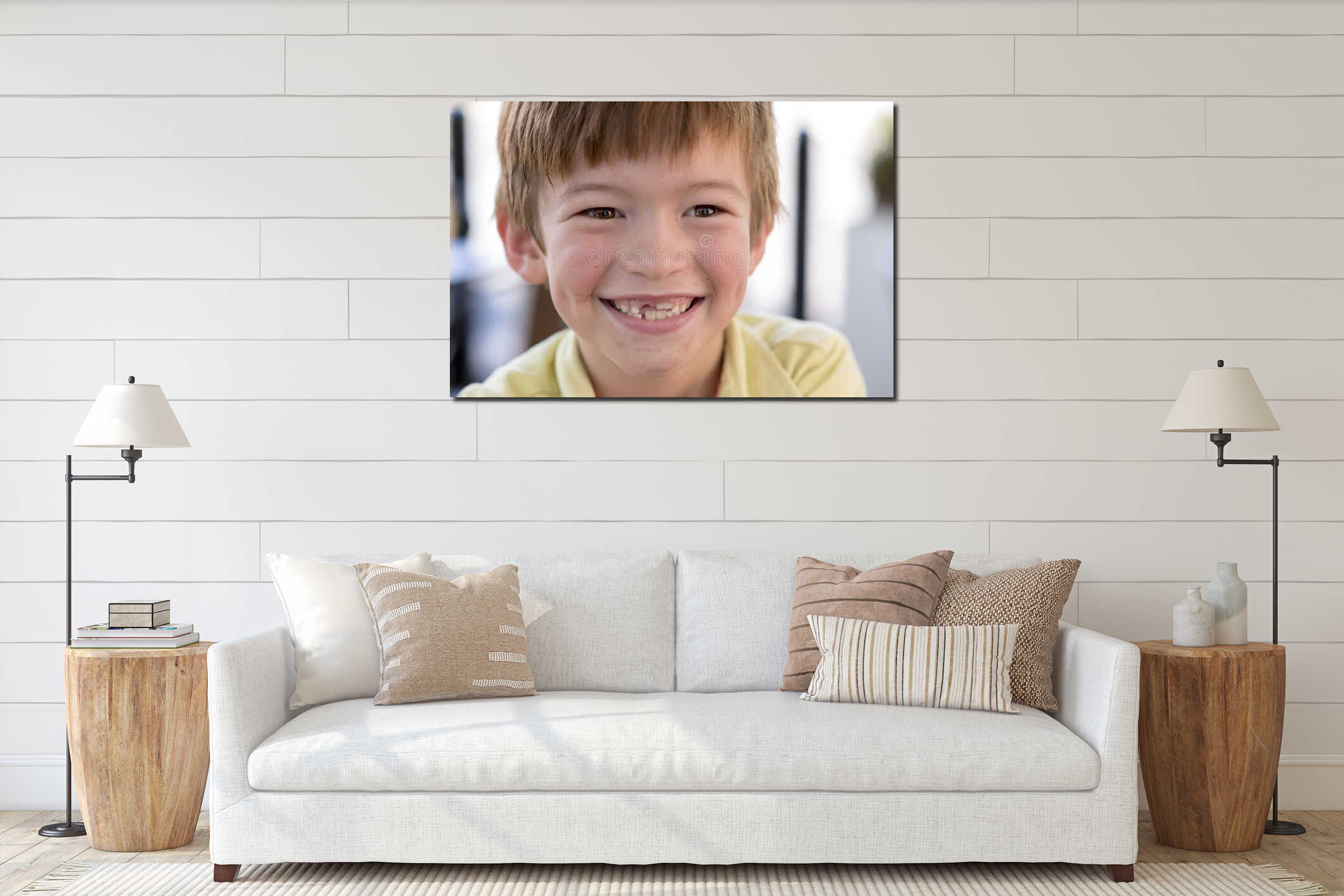 Canvas hanging interior mockup