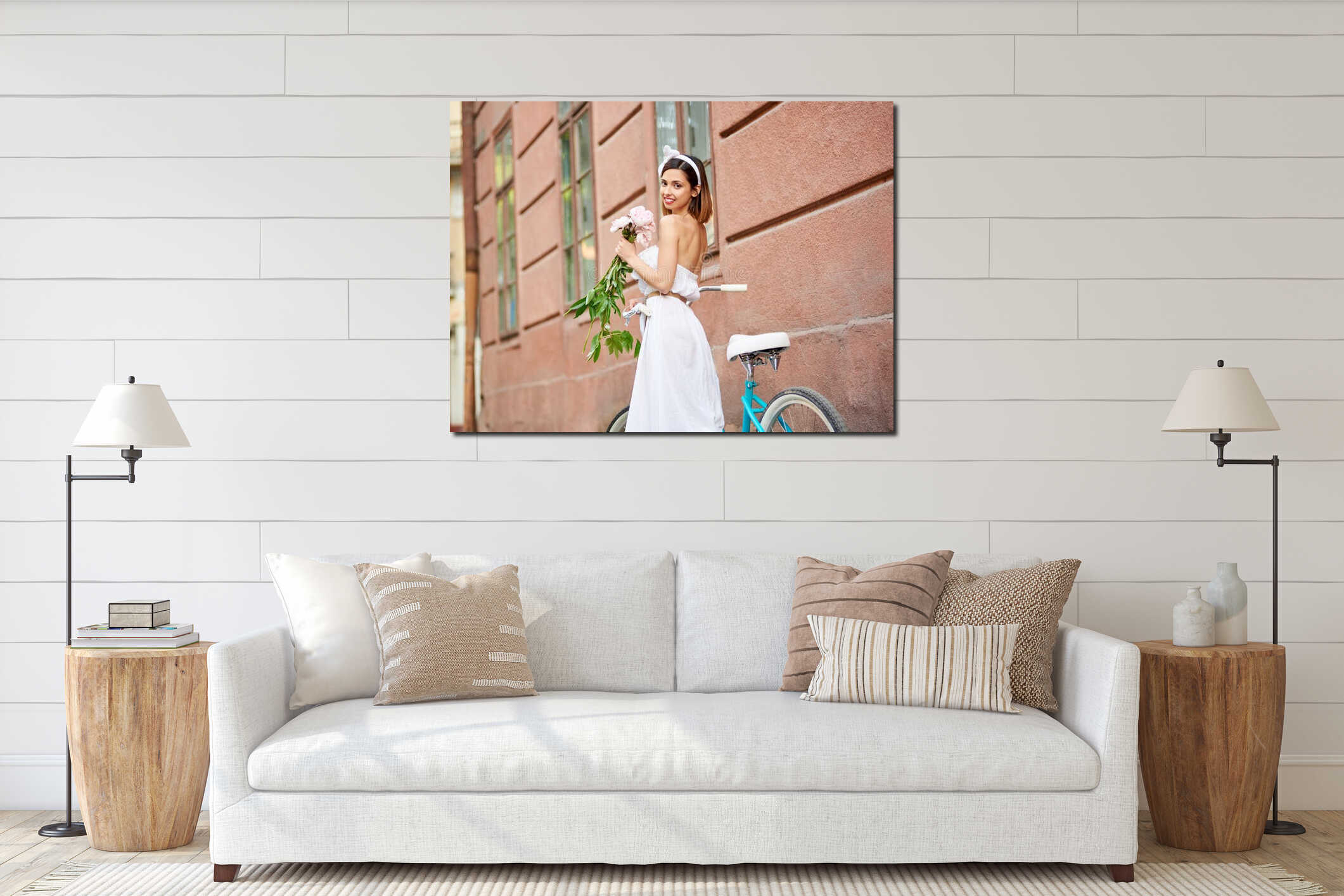 Canvas hanging interior mockup