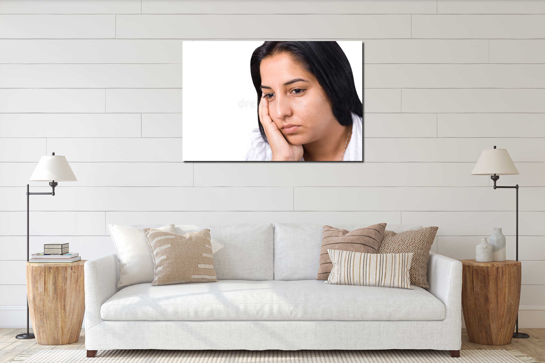 Canvas hanging interior mockup