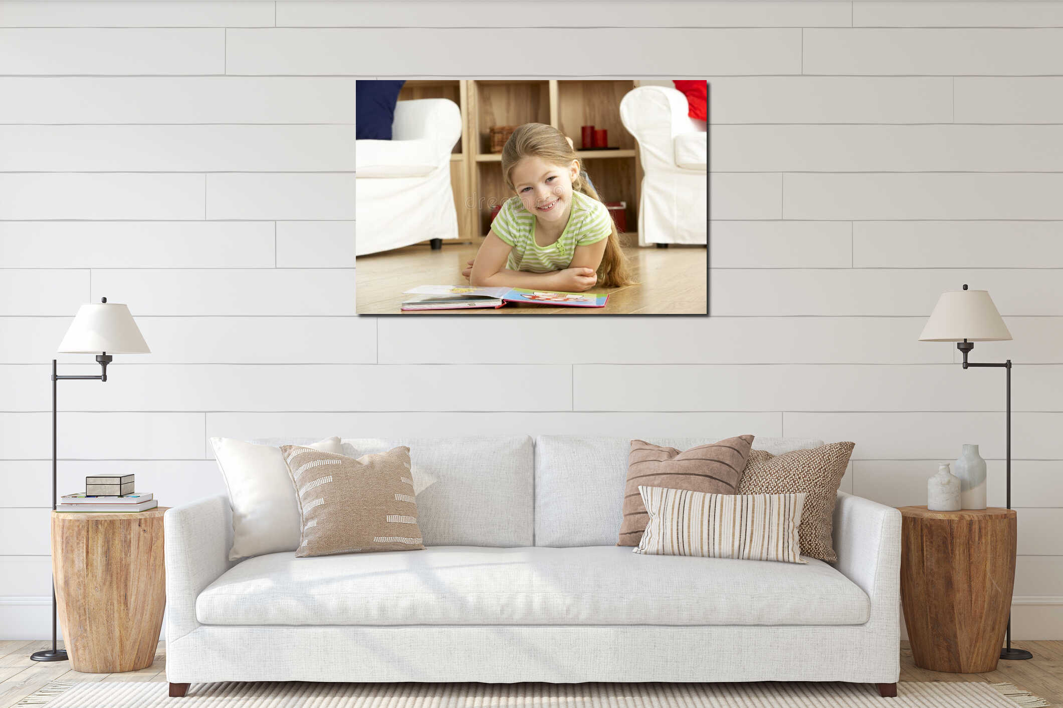 Canvas hanging interior mockup
