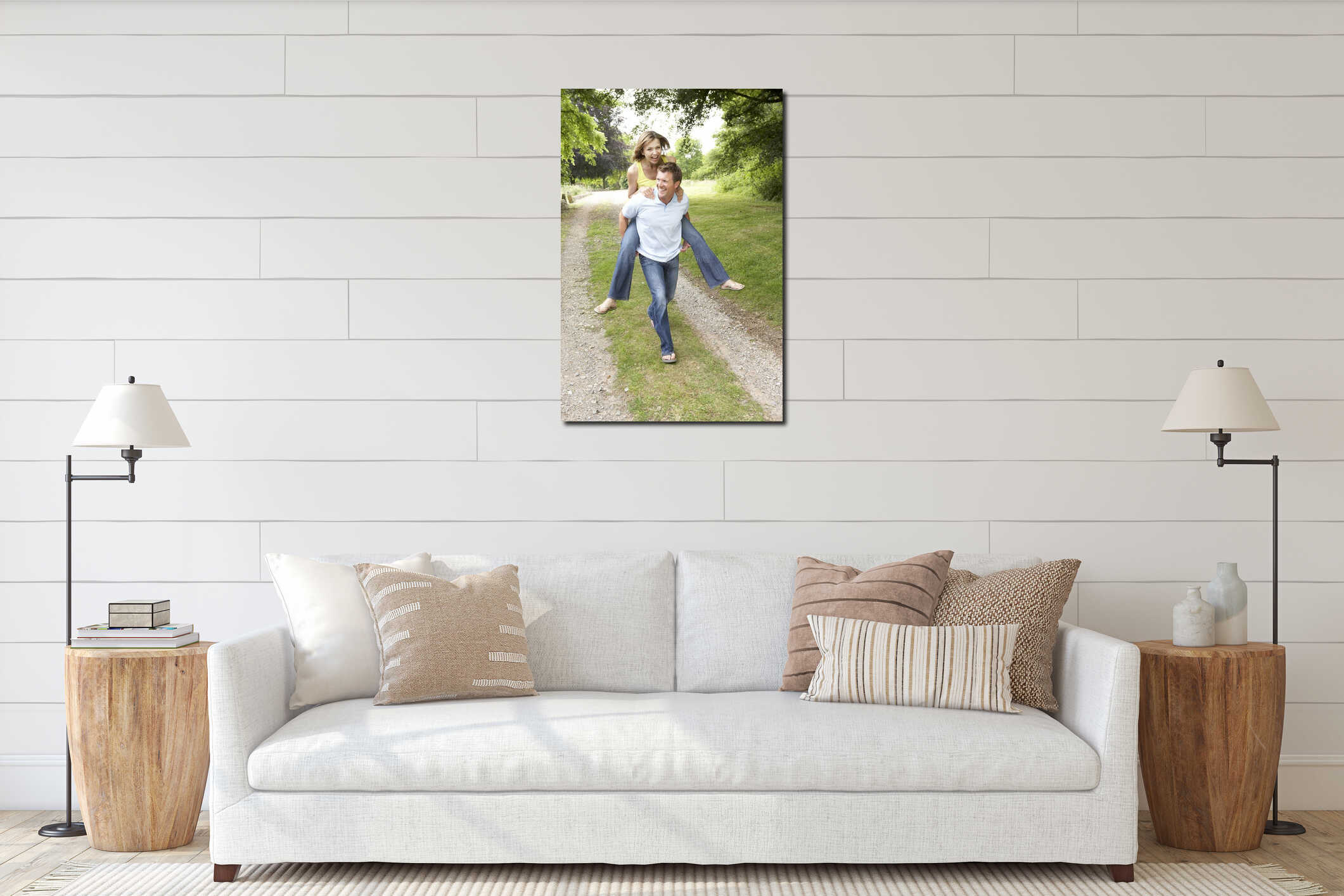 Canvas hanging interior mockup