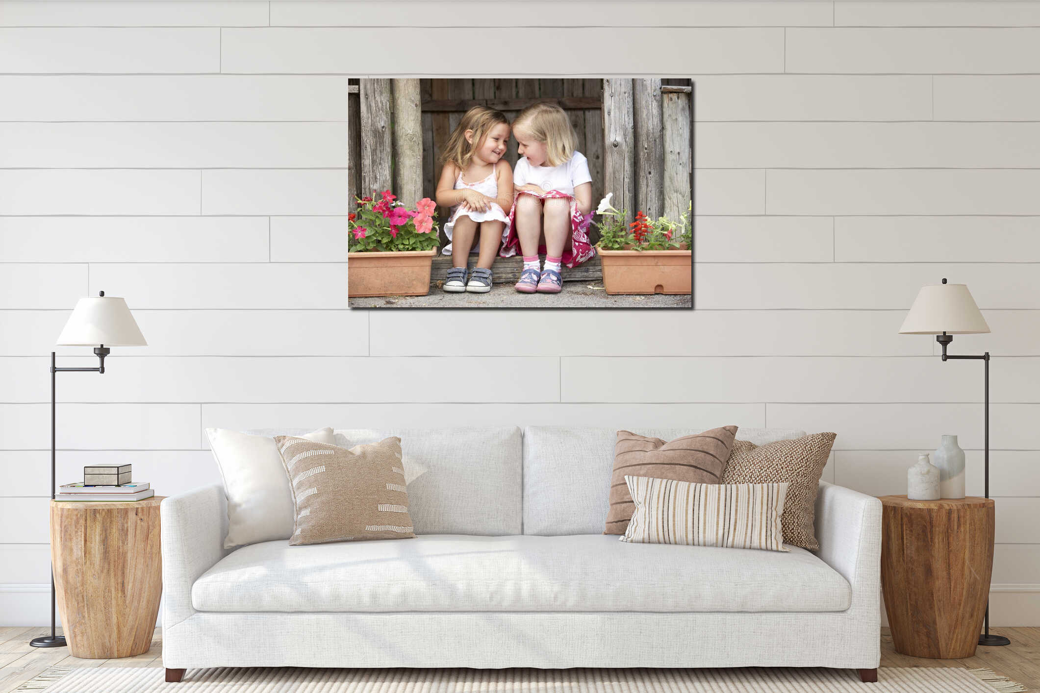 Canvas hanging interior mockup