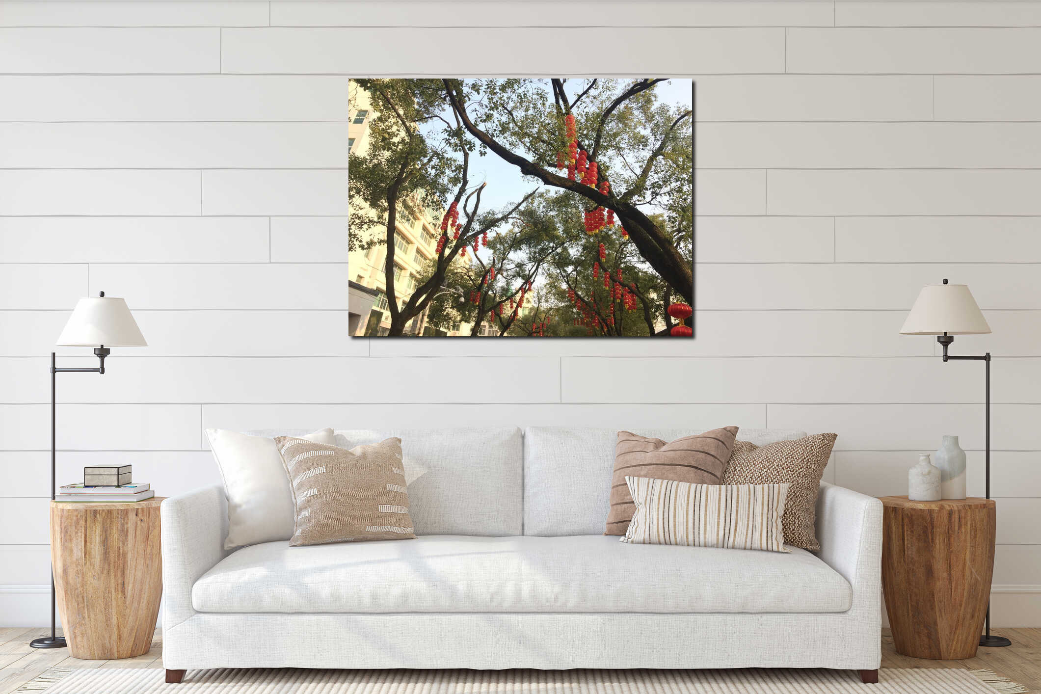 Canvas hanging interior mockup