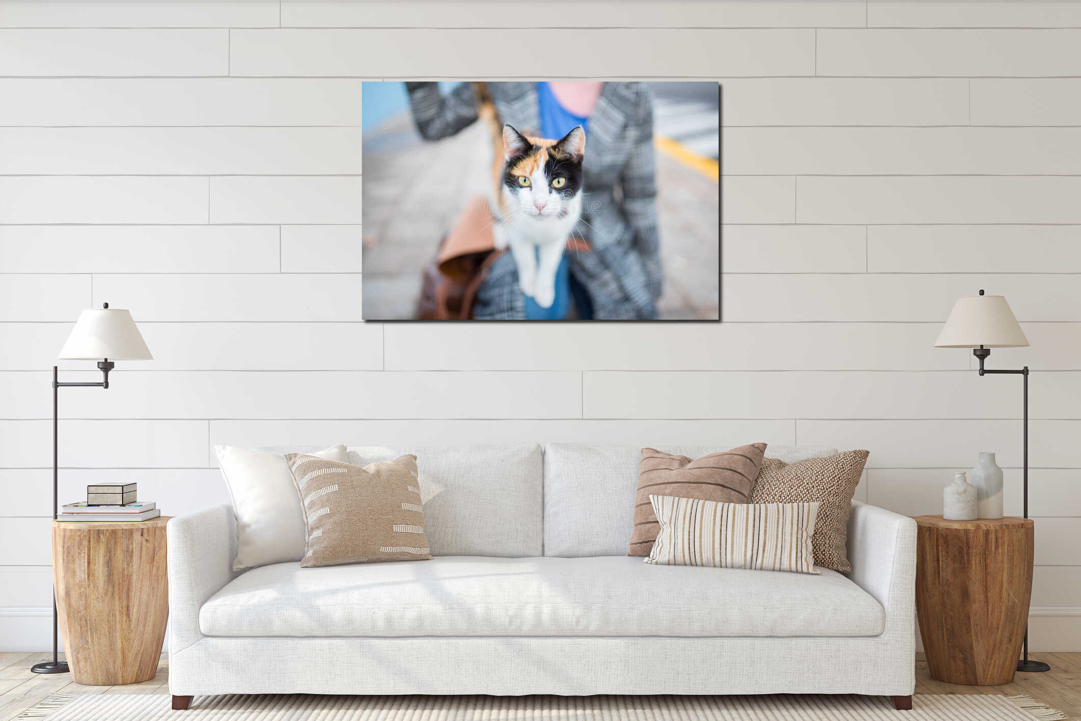 Canvas hanging interior mockup