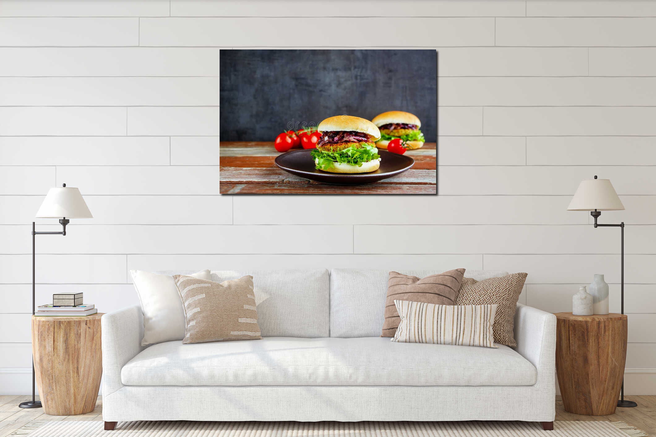Canvas hanging interior mockup
