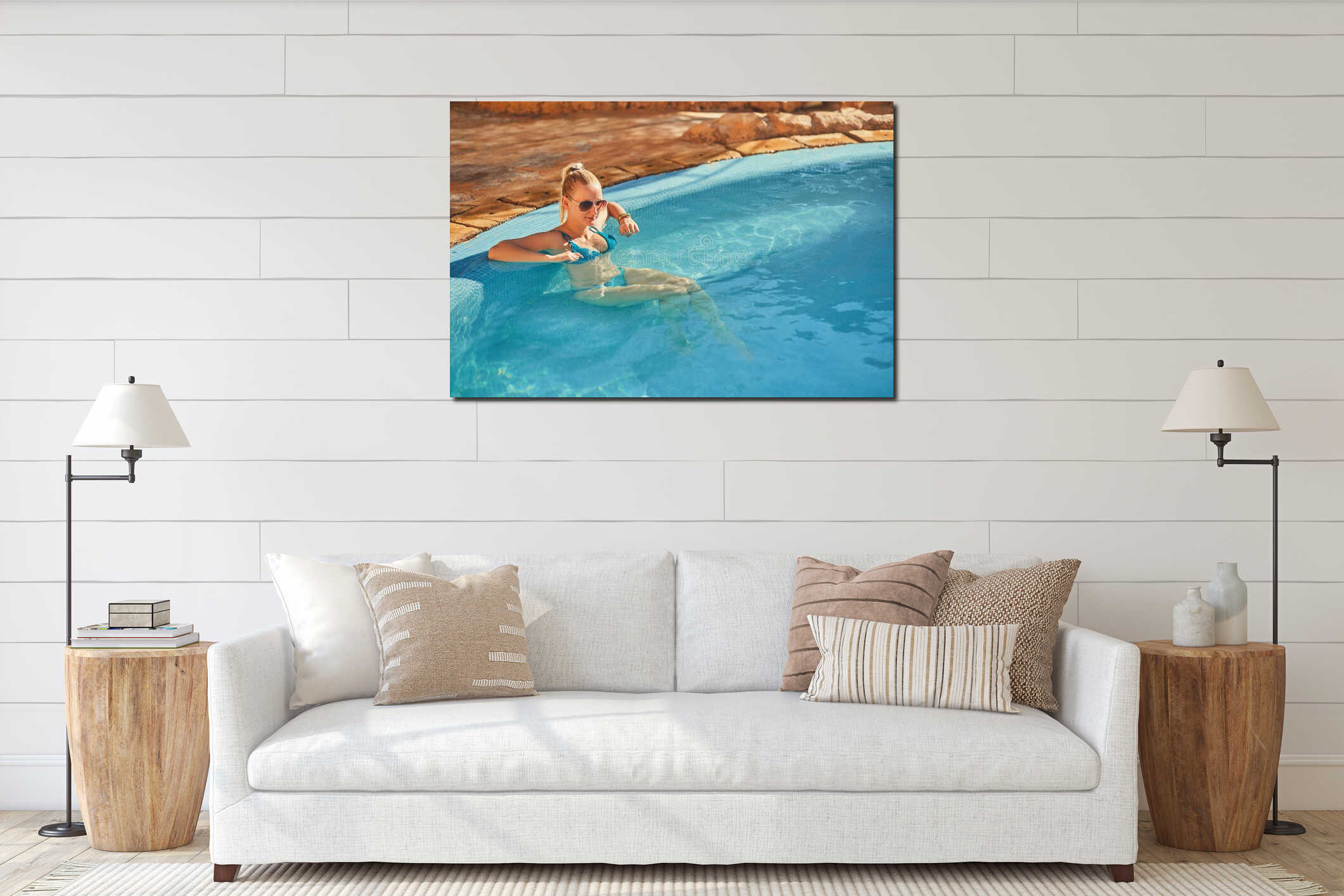 Canvas hanging interior mockup