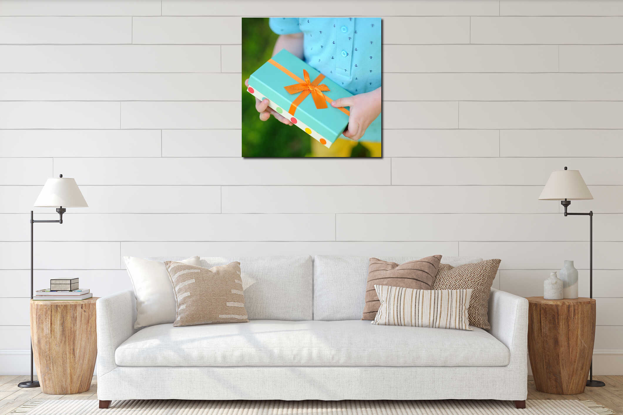 Canvas hanging interior mockup